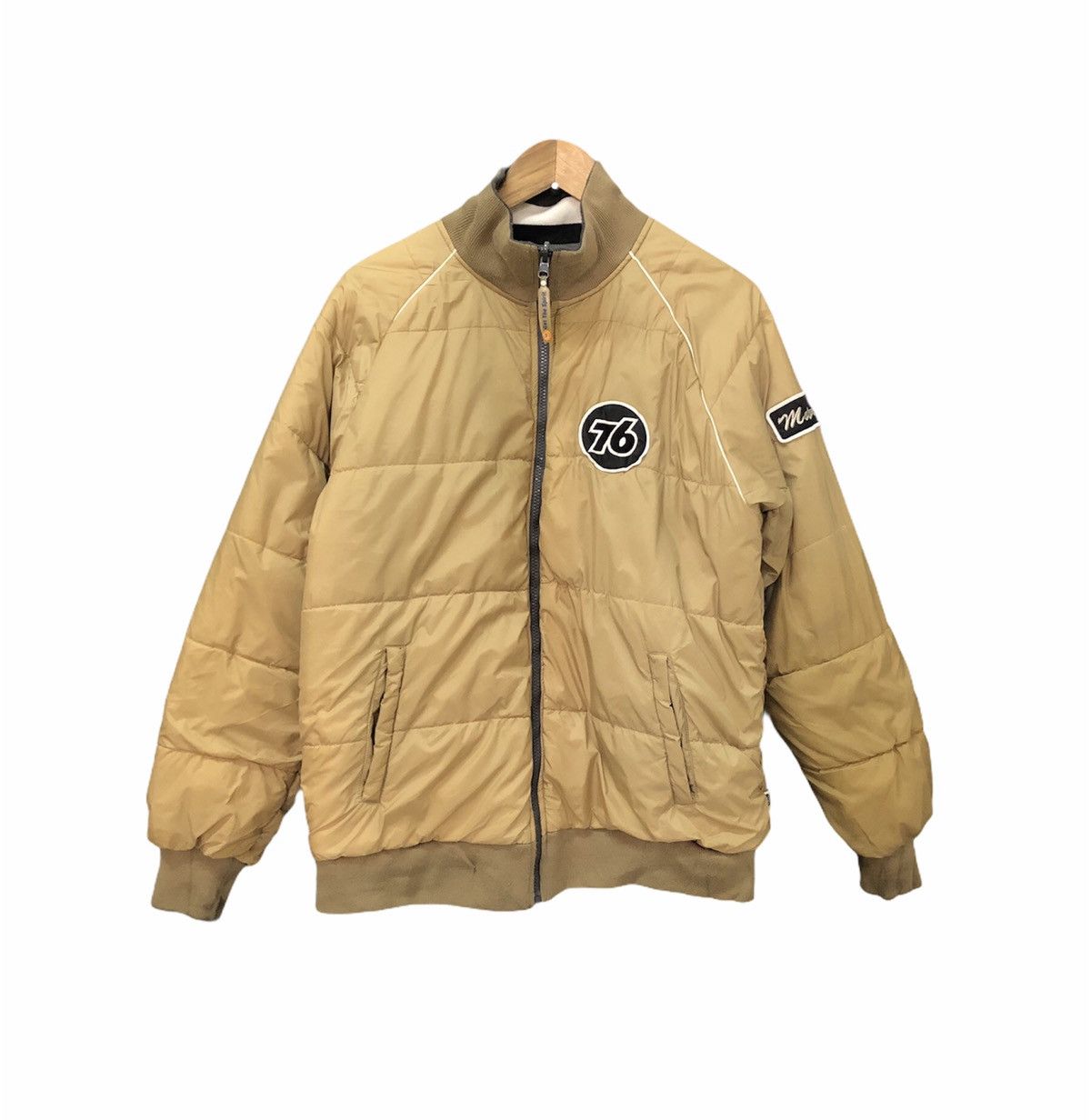 Japanese Brand Vintage Lubricant 76 Racing Reversible Puffer Jacket Size US L / EU 52-54 / 3 - 1 Thumbnail