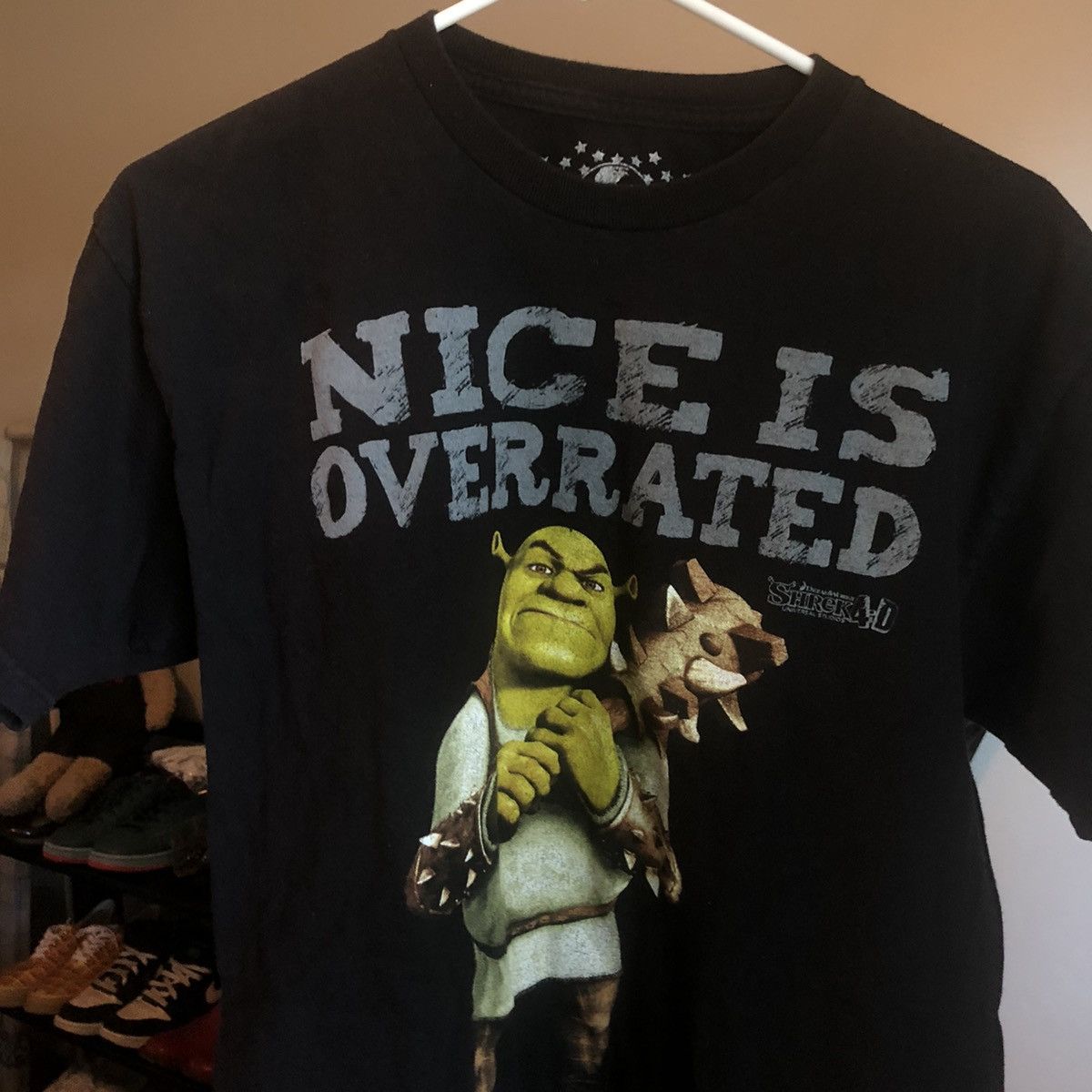 Vintage VTG Shrek 4D Universal Studios Nice Is Overrated Graphic Tee Size US M / EU 48-50 / 2 - 2 Thumbnail