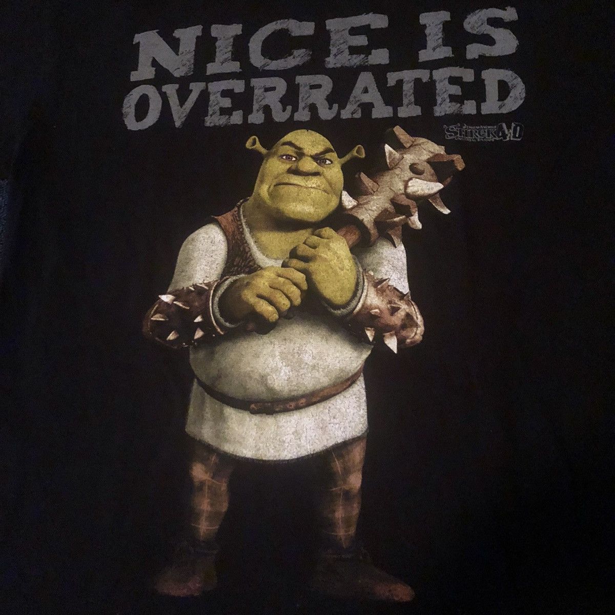 Vintage VTG Shrek 4D Universal Studios Nice Is Overrated Graphic Tee Size US M / EU 48-50 / 2 - 3 Thumbnail