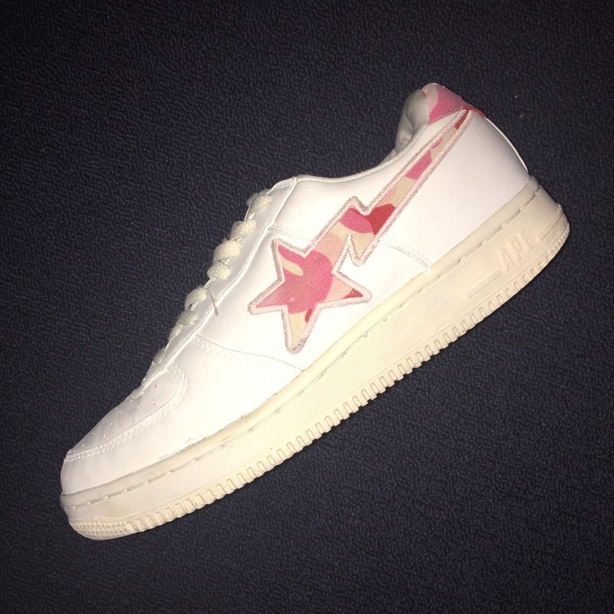 Bape RARE OG A BATHING APE BAPESTA PINK CAMO CANVAS LEATHER SHOES Size US 8.5 / EU 41-42 - 10 Thumbnail