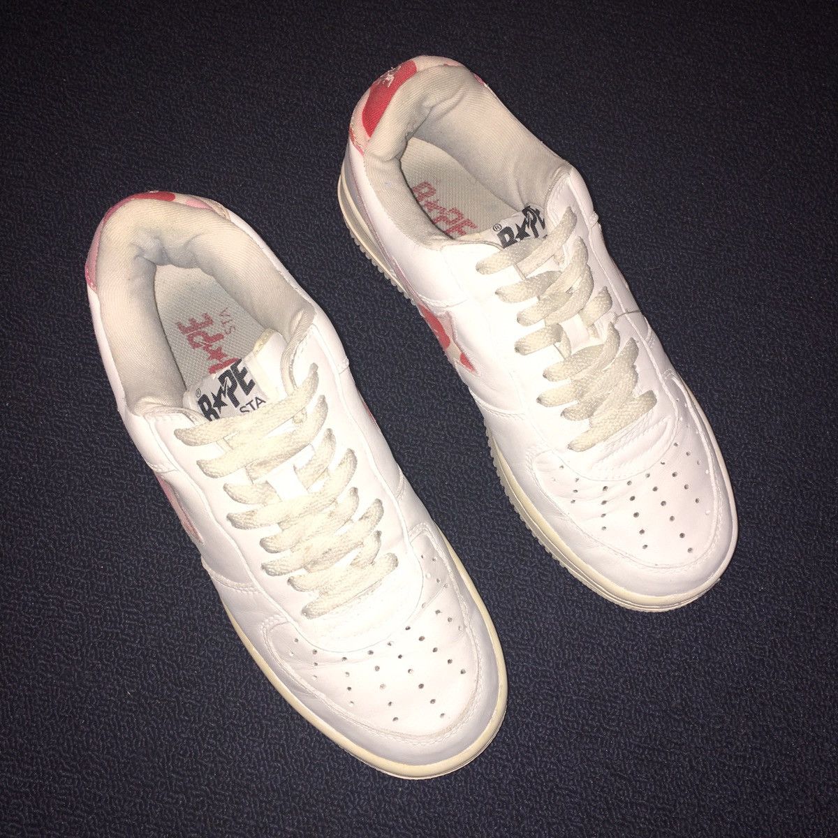 Bape RARE OG A BATHING APE BAPESTA PINK CAMO CANVAS LEATHER SHOES Size US 8.5 / EU 41-42 - 2 Thumbnail