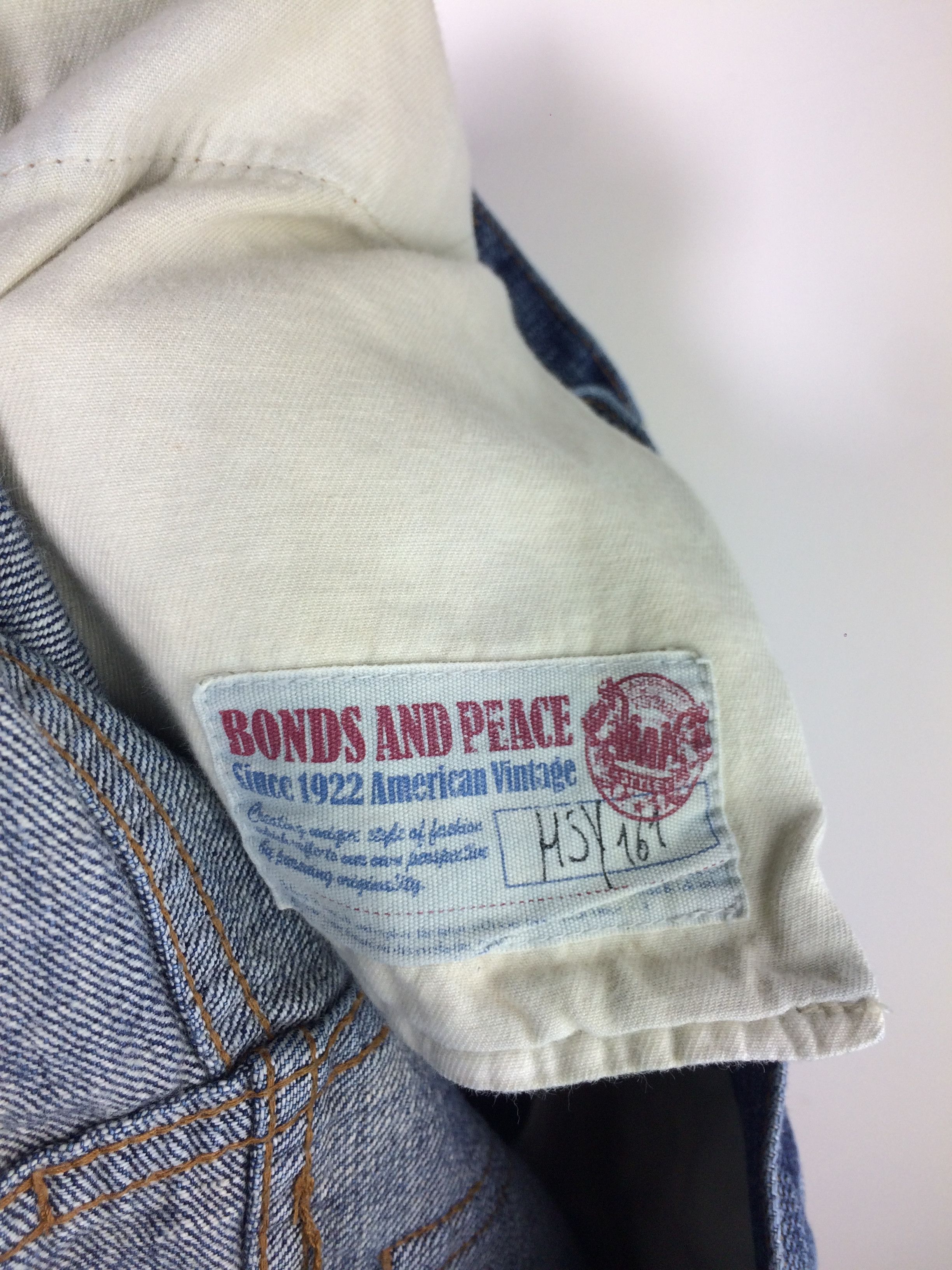 Japanese Brand Bonds and Peace Patchwork Distressed Ripped Denim Jeans Size US 32 / EU 48 - 16 Thumbnail
