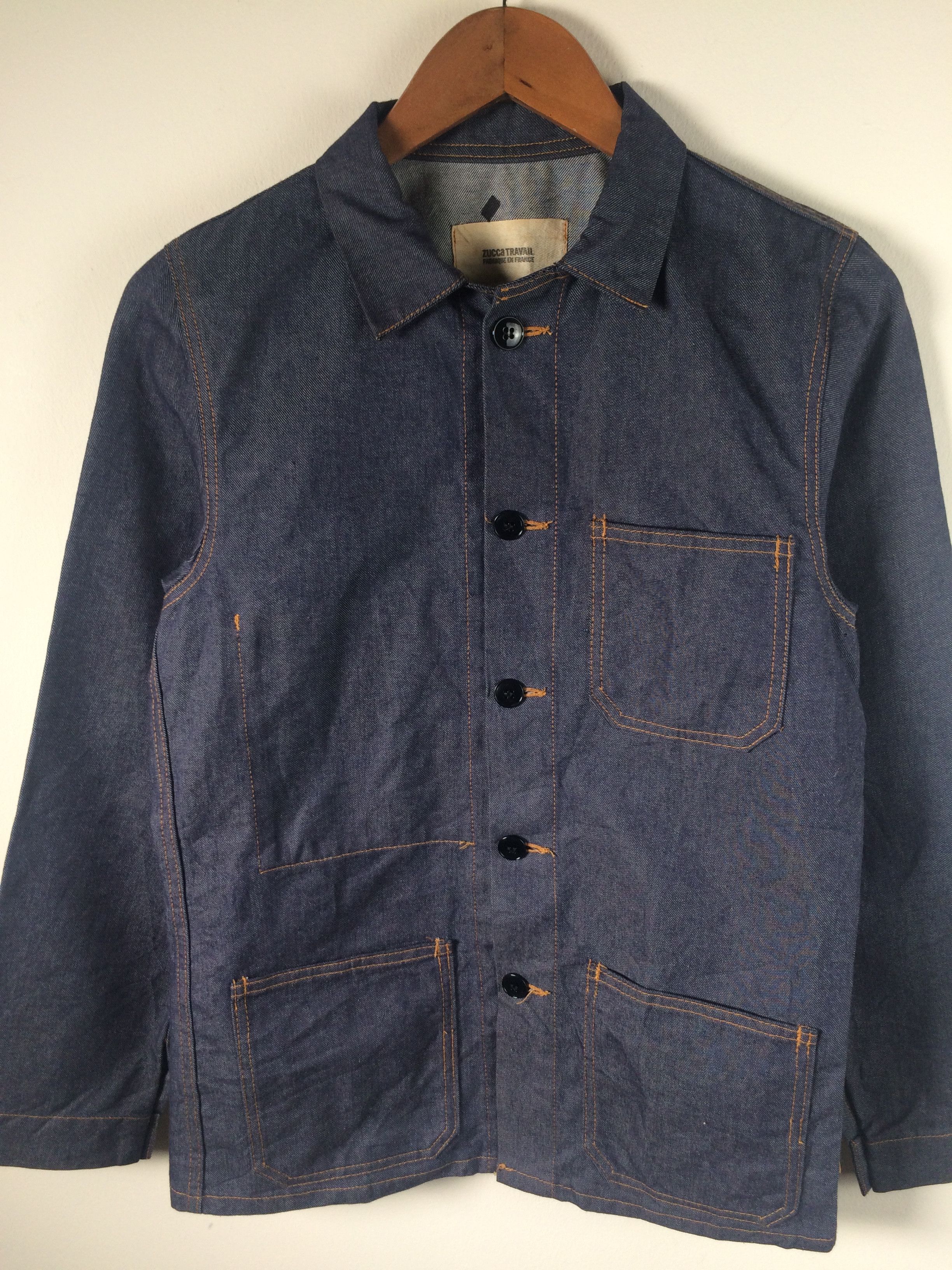 CABANE de ZUCCa × Vintage VTG Cabane De Zucca Union Made Chore Work Denim Jacket Size US S / EU 44-46 / 1 - 5 Thumbnail
