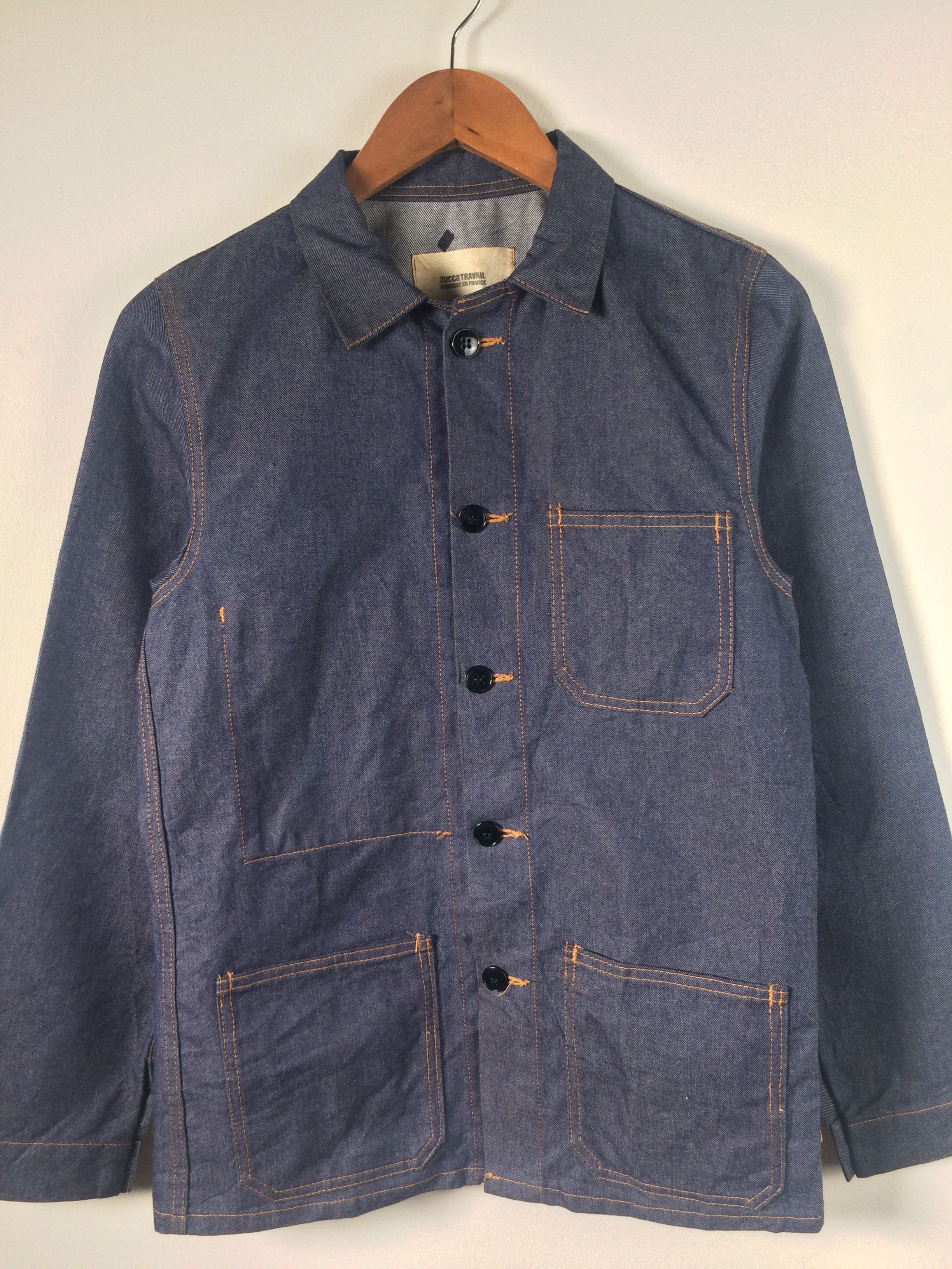 CABANE de ZUCCa × Vintage VTG Cabane De Zucca Union Made Chore Work Denim Jacket Size US S / EU 44-46 / 1 - 2 Thumbnail