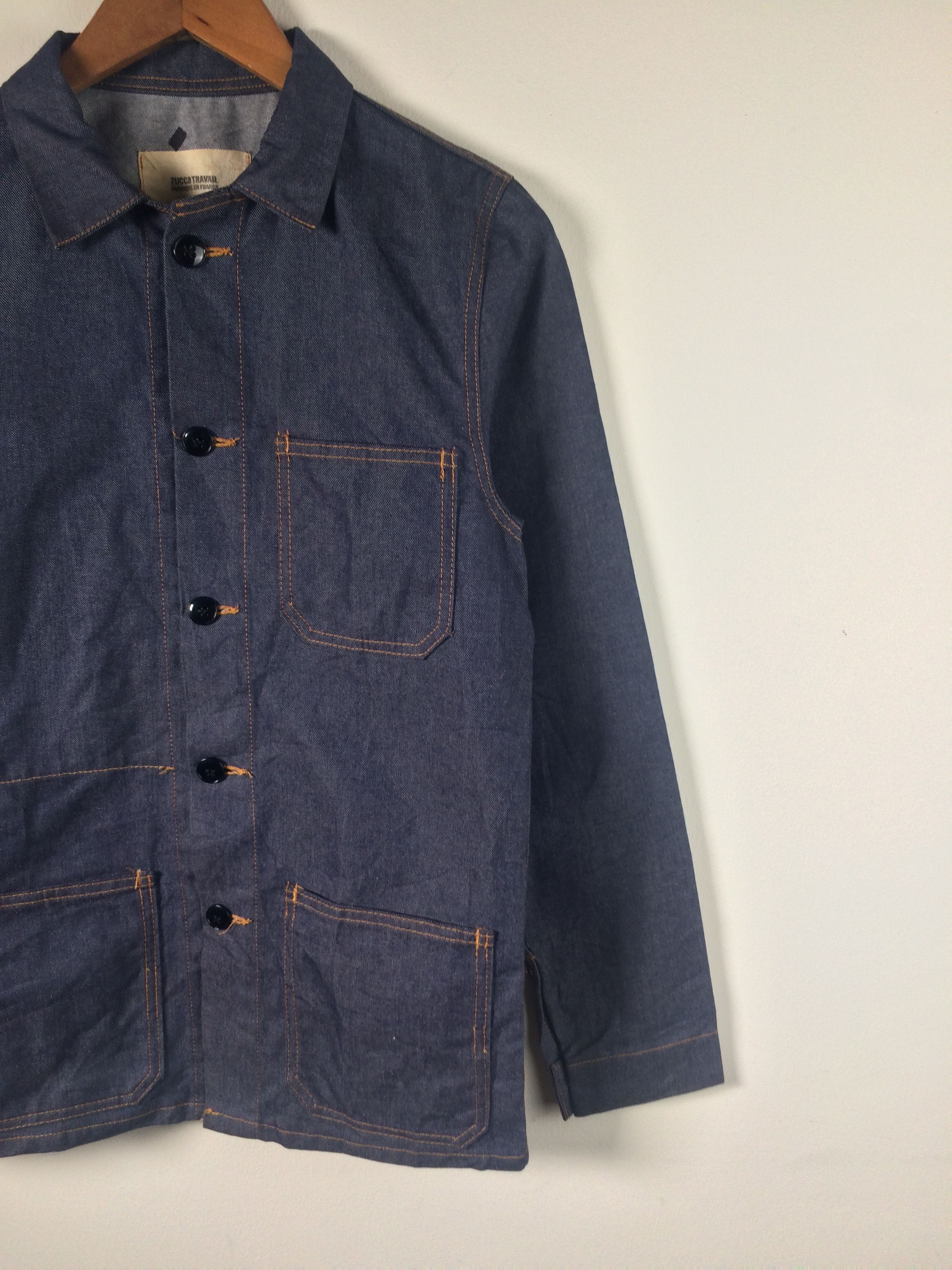 CABANE de ZUCCa × Vintage VTG Cabane De Zucca Union Made Chore Work Denim Jacket Size US S / EU 44-46 / 1 - 4 Thumbnail