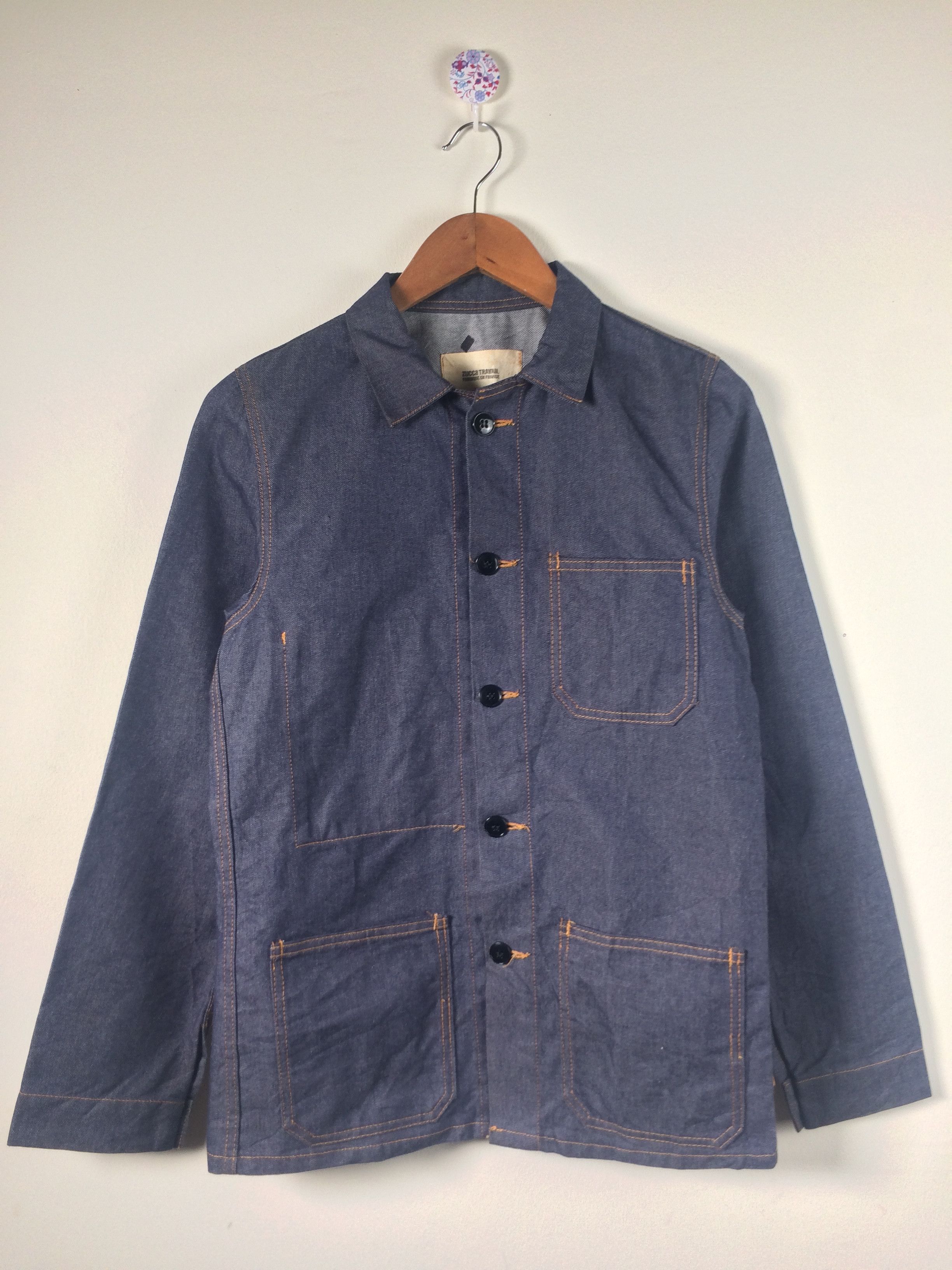 CABANE de ZUCCa × Vintage VTG Cabane De Zucca Union Made Chore Work Denim Jacket Size US S / EU 44-46 / 1 - 3 Thumbnail