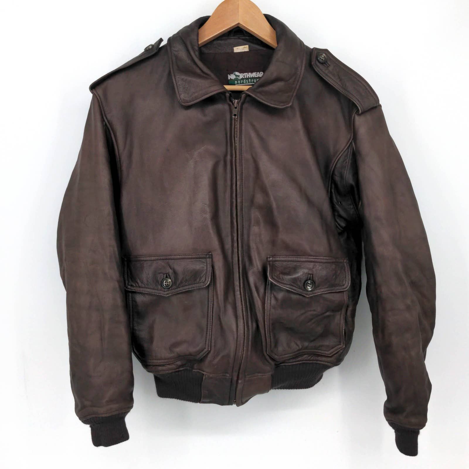 Store Vintage 80’s 90’s Nordstrom camel leather jacket