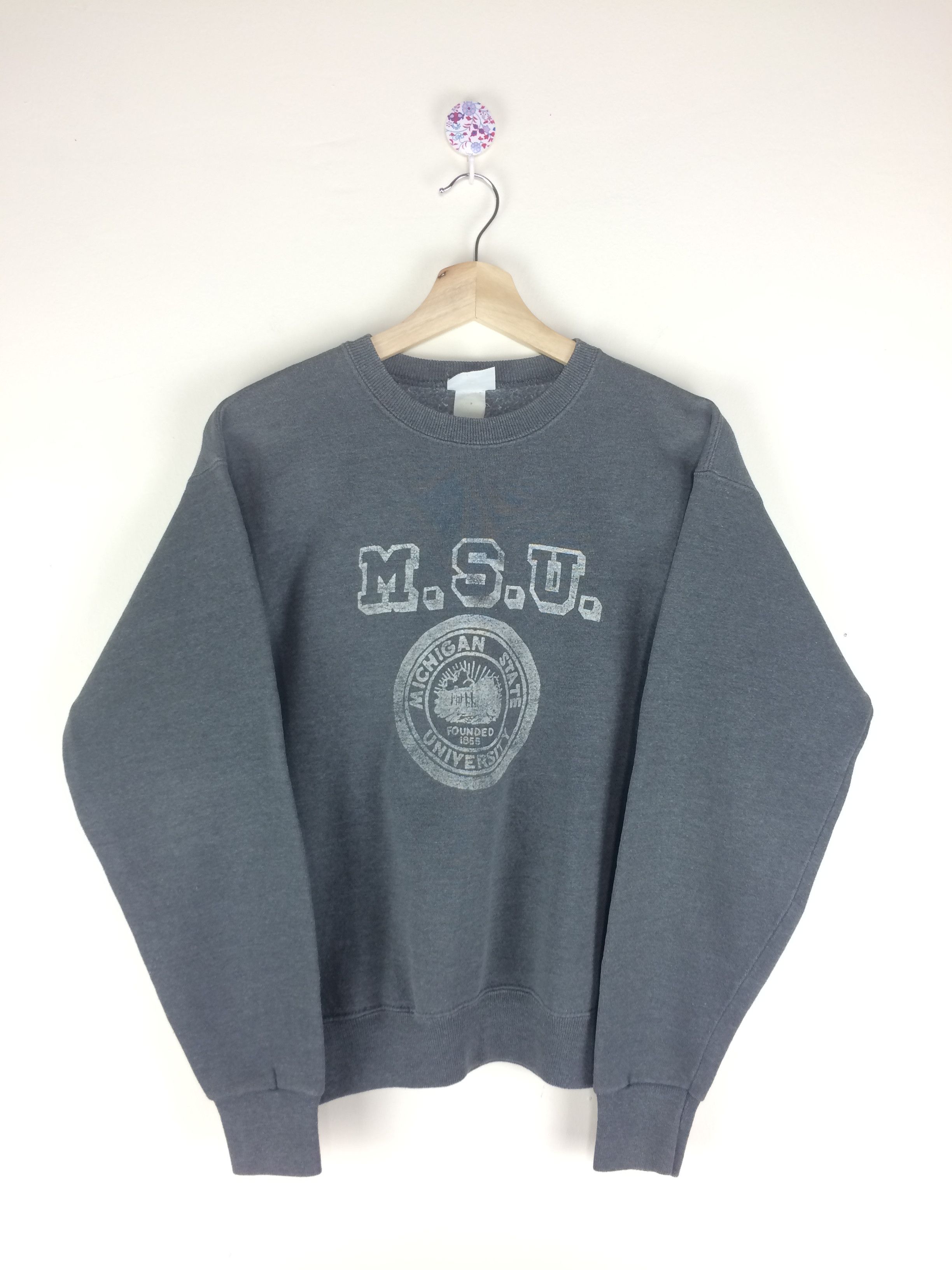 Vintage Vintage 80's Michigan State University Crewneck Sweatshirt Size US M / EU 48-50 / 2 - 1 Thumbnail