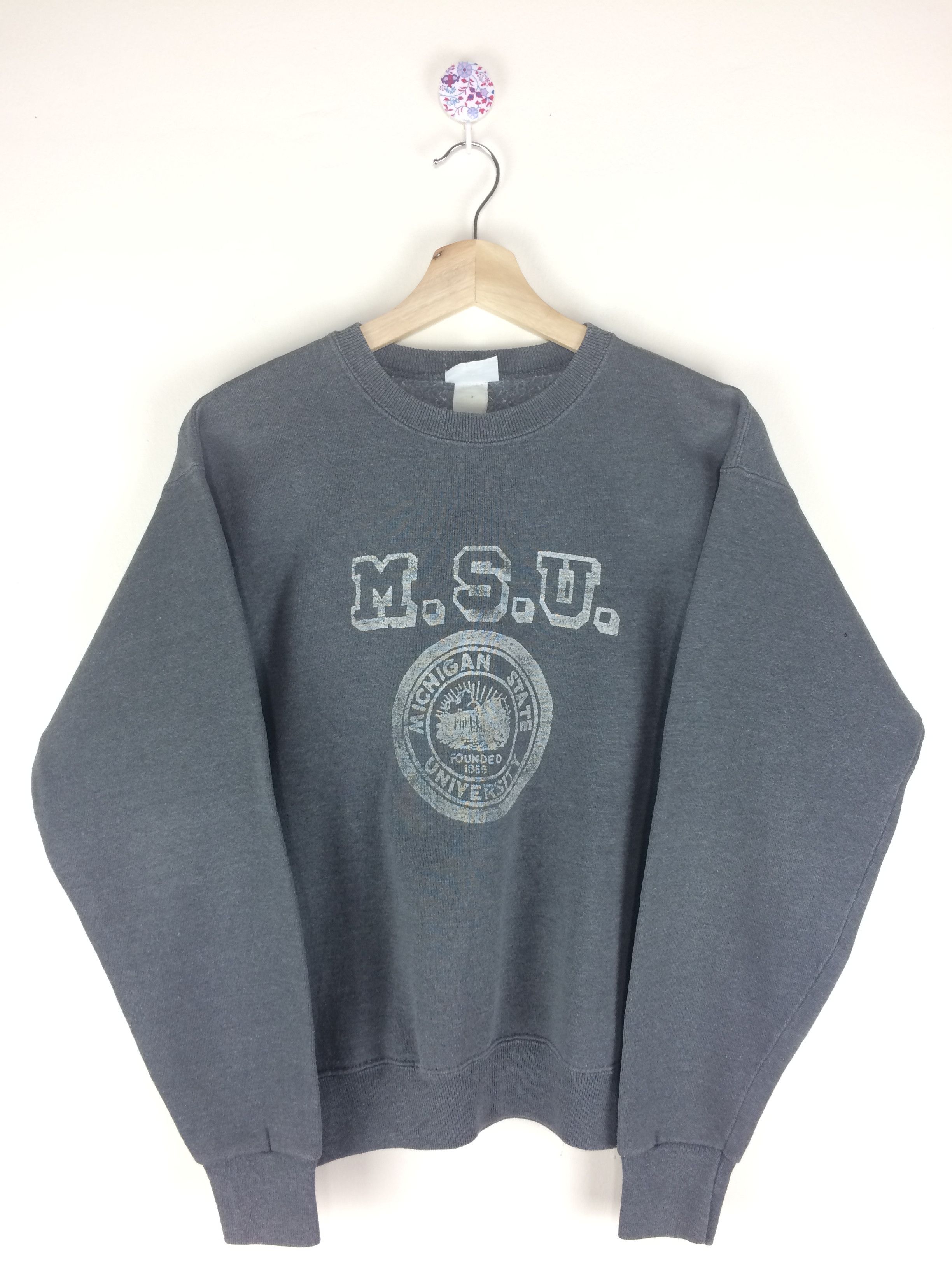 Vintage Vintage 80's Michigan State University Crewneck Sweatshirt Size US M / EU 48-50 / 2 - 2 Thumbnail