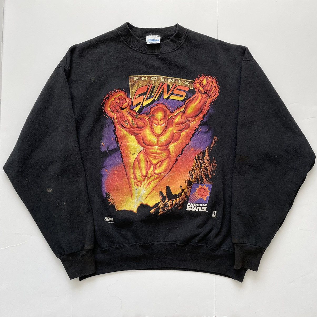 NBA × Salem Sportswear × Vintage RARE Vintage 90s Phoenix Suns Super Hero Salem Sweatshirt XL Size US XL / EU 56 / 4 - 3 Thumbnail