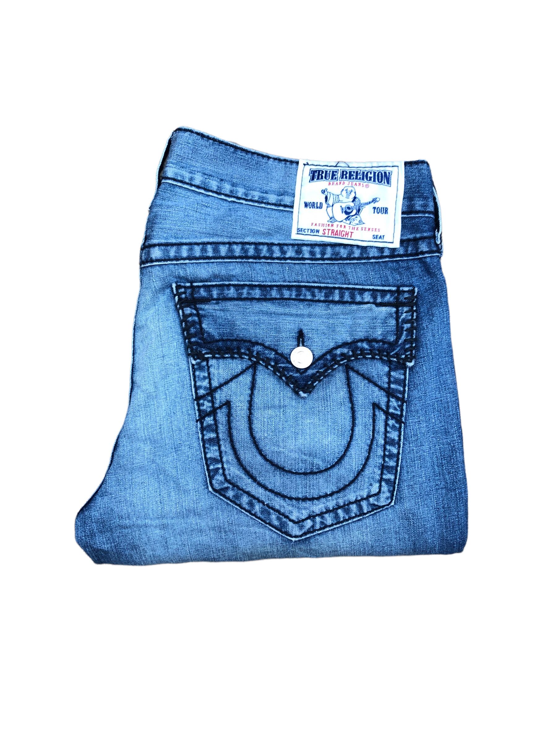 True Religion × Vintage Vintage True Religion Jeans Size 38 STRAIGHT Blue Size US 38 / EU 54 - 7 Thumbnail