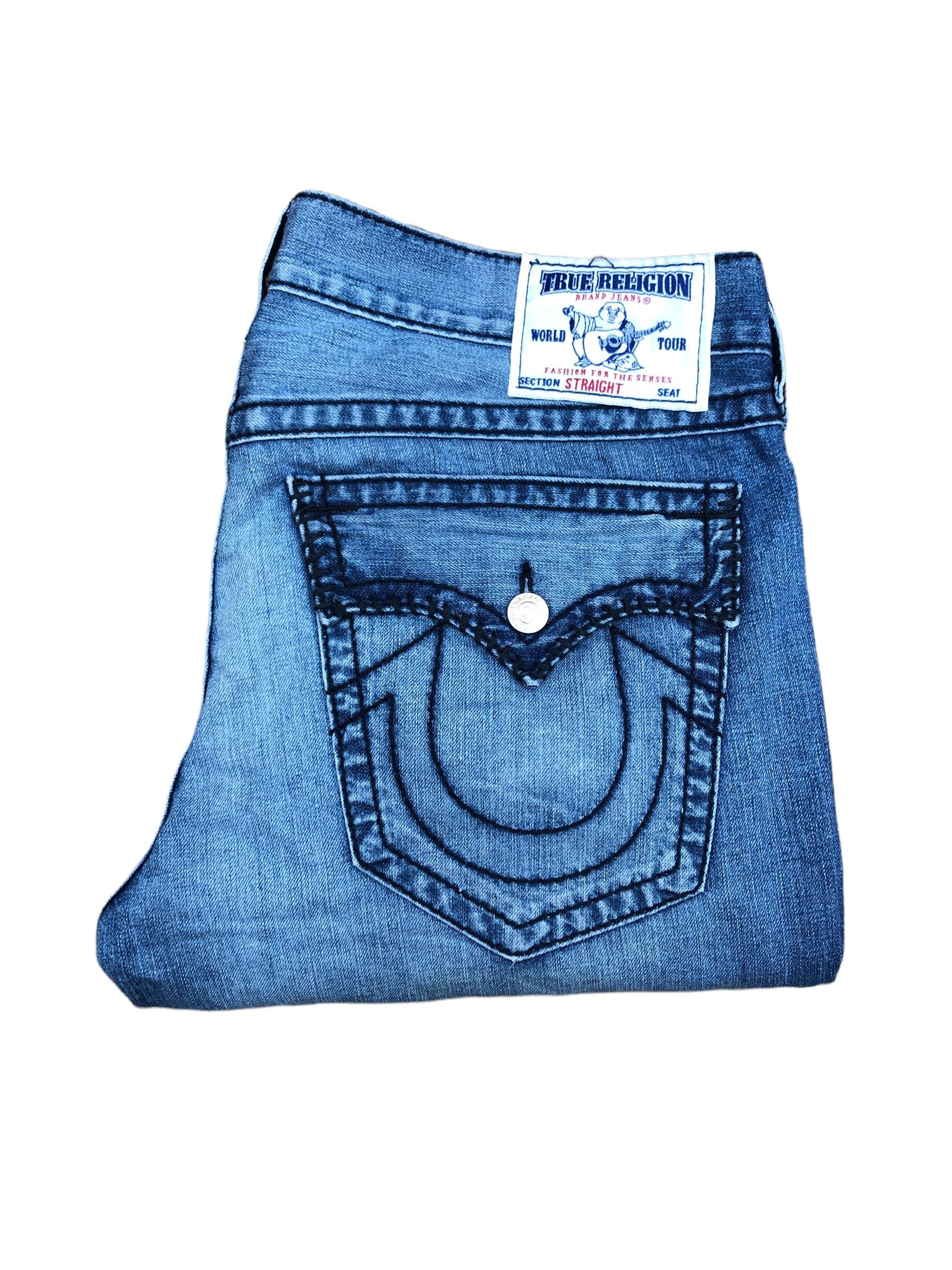 True Religion × Vintage Vintage True Religion Jeans Size 38 STRAIGHT Blue Size US 38 / EU 54 - 1 Thumbnail