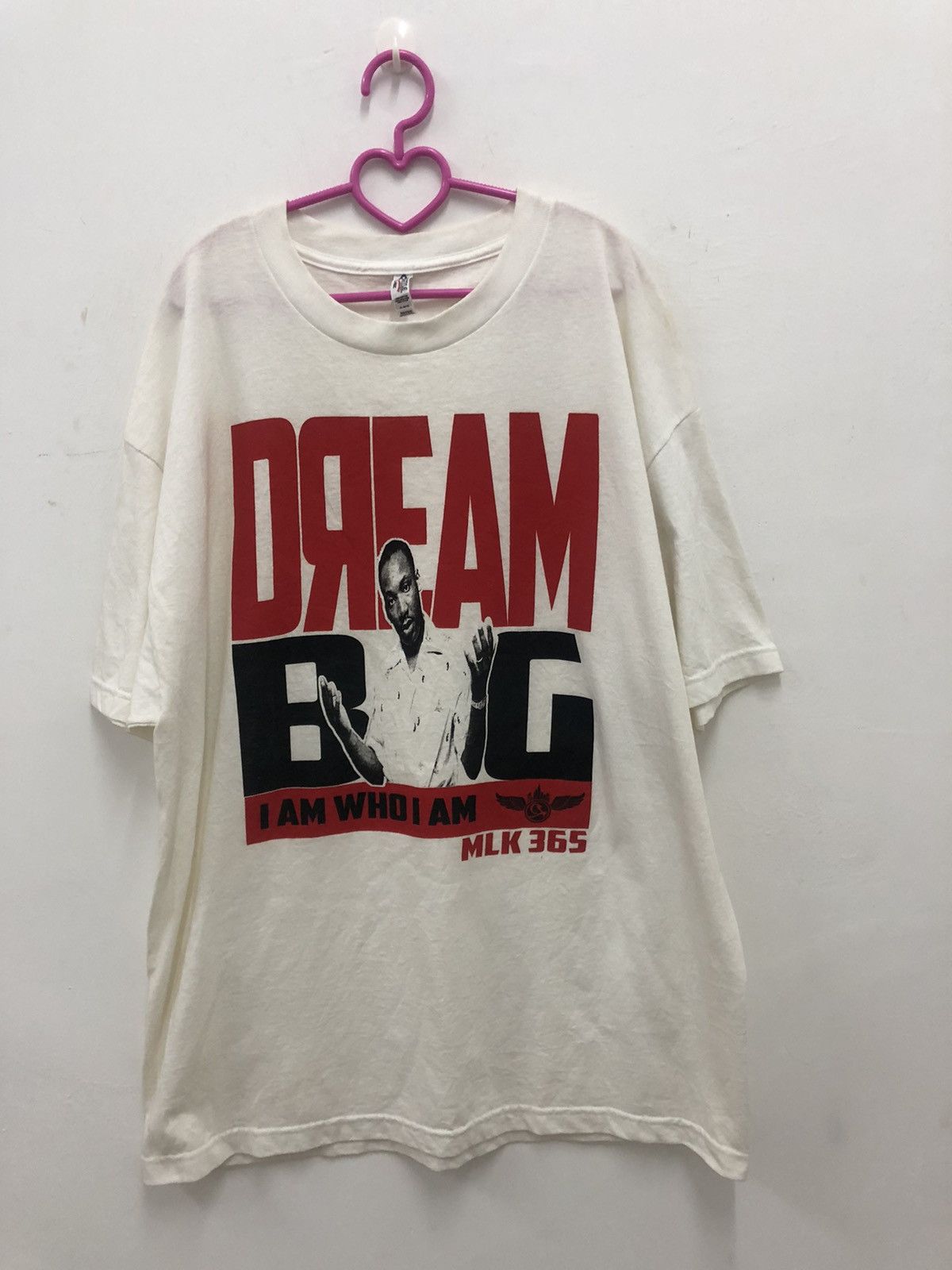 image of Rap Tees x Vintage Martin Luther King Mlk 365 Dream Big I Am Who I Am Tee in White, Men's (Size XL)