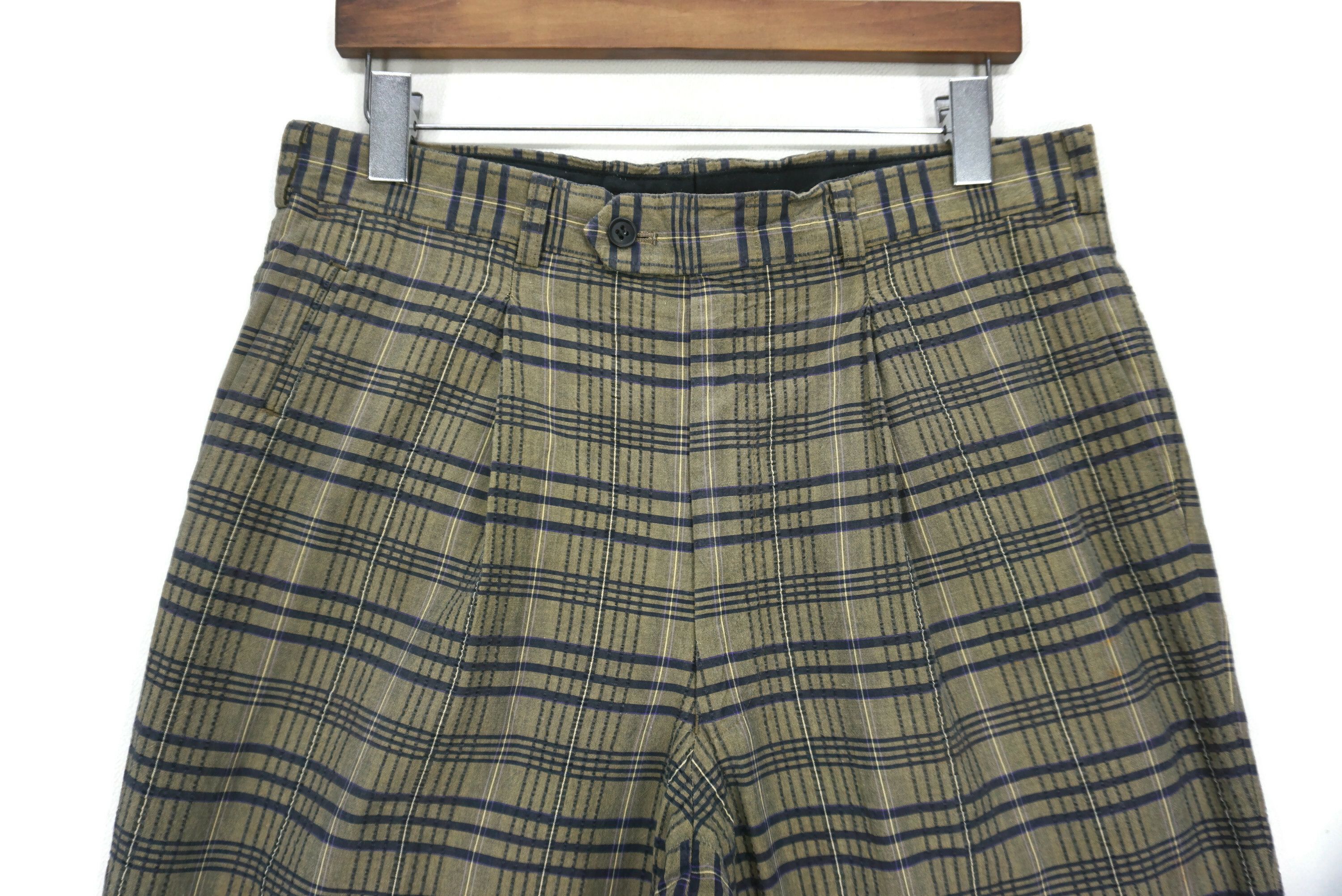 Designer × Japanese Brand × Michiko Koshino Tartan Pleated Pants Mr Junko by Junko Koshino Plaid Japan Size US 33 - 3 Thumbnail