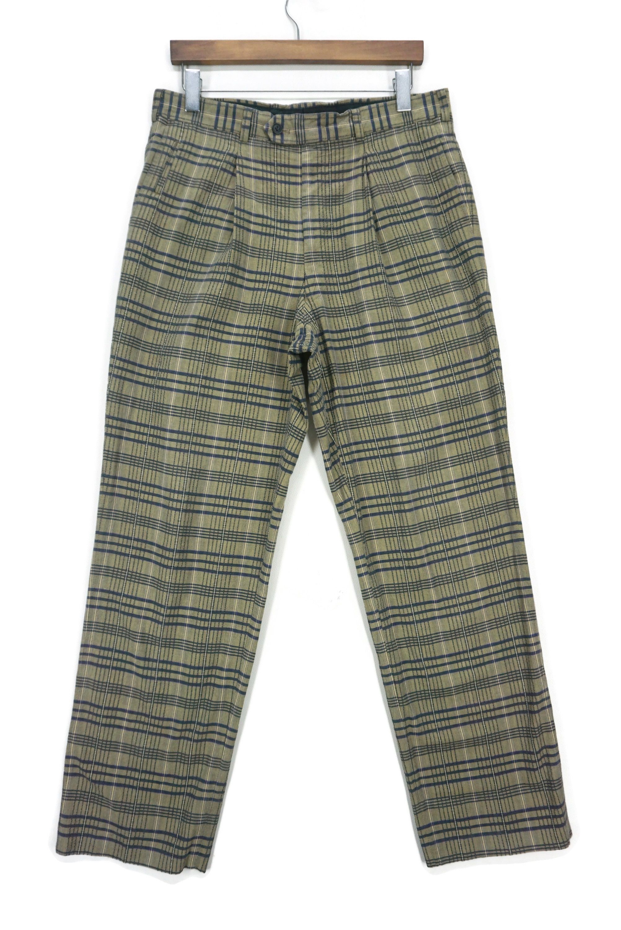 Michiko Koshino Mr Junko by Junko Koshino Plaid Tartan Pleated Pants ...