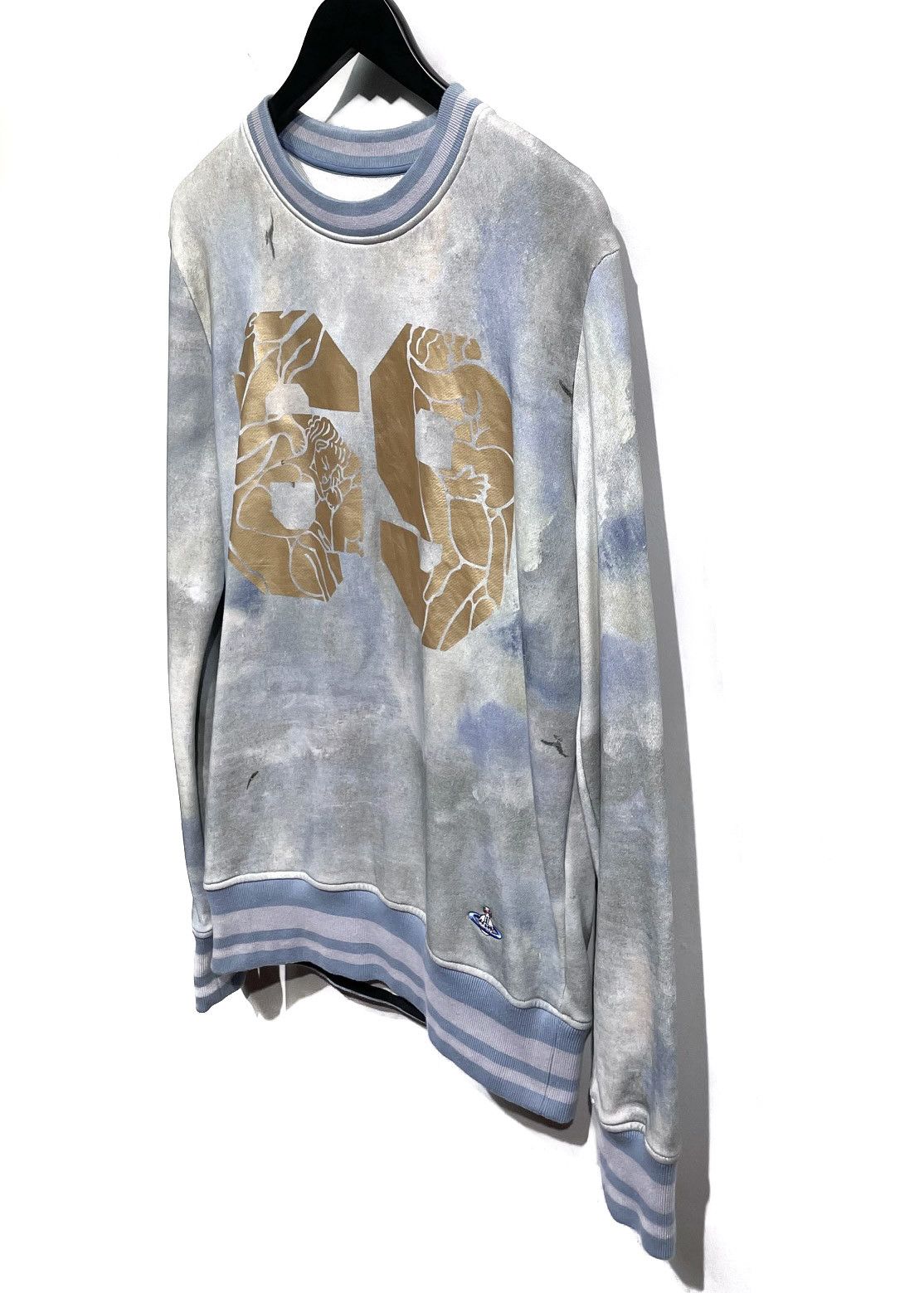 Vivienne Westwood Vivienne Westwood Rare Tie Dye Blue Gold Print Sweatshirt Size US M / EU 48-50 / 2 - 2 Thumbnail