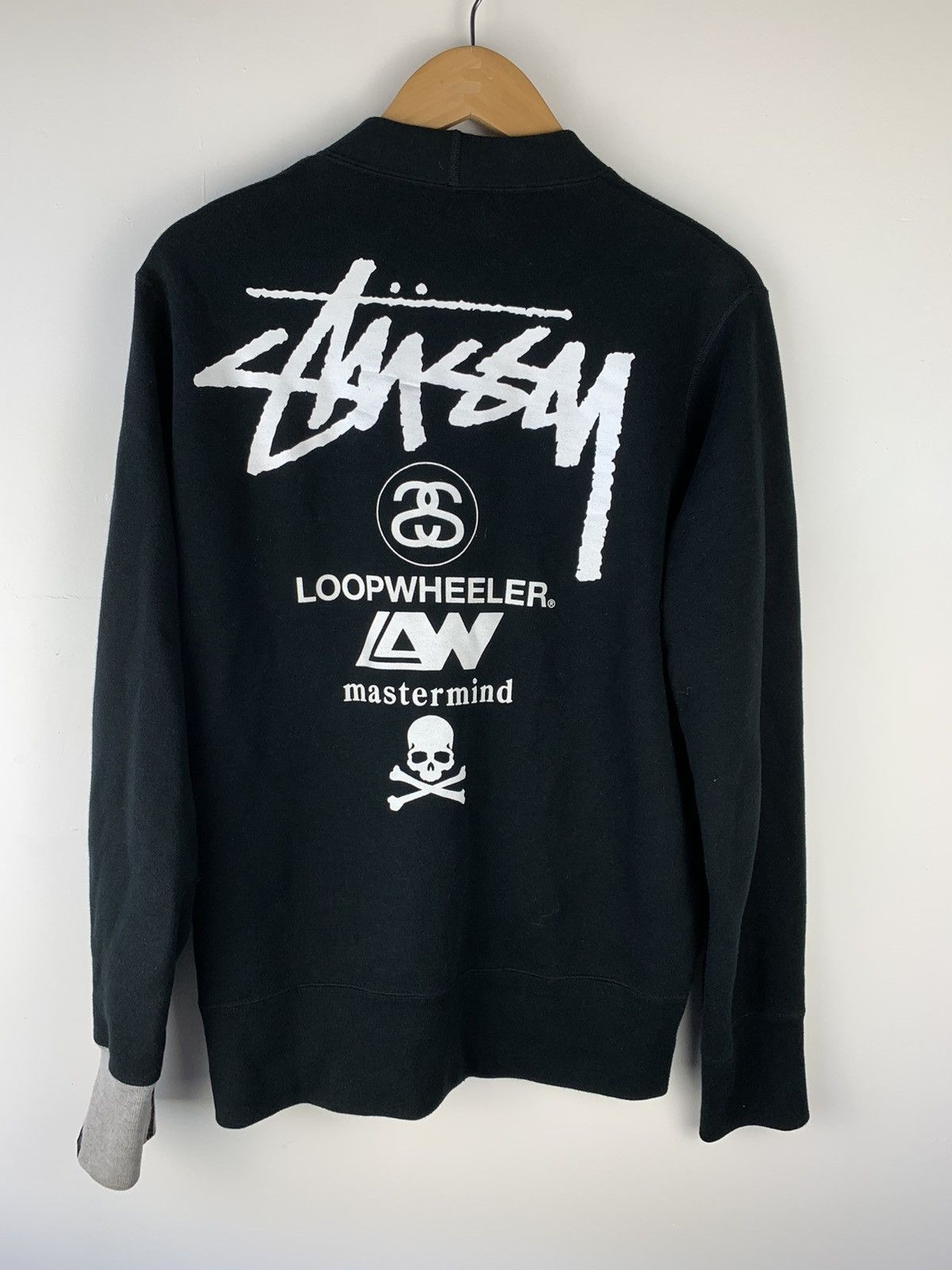 Stussy STUSSY x MASTERMIND JAPAN x LOOPWHEELER SKULL CARDIGAN | Grailed