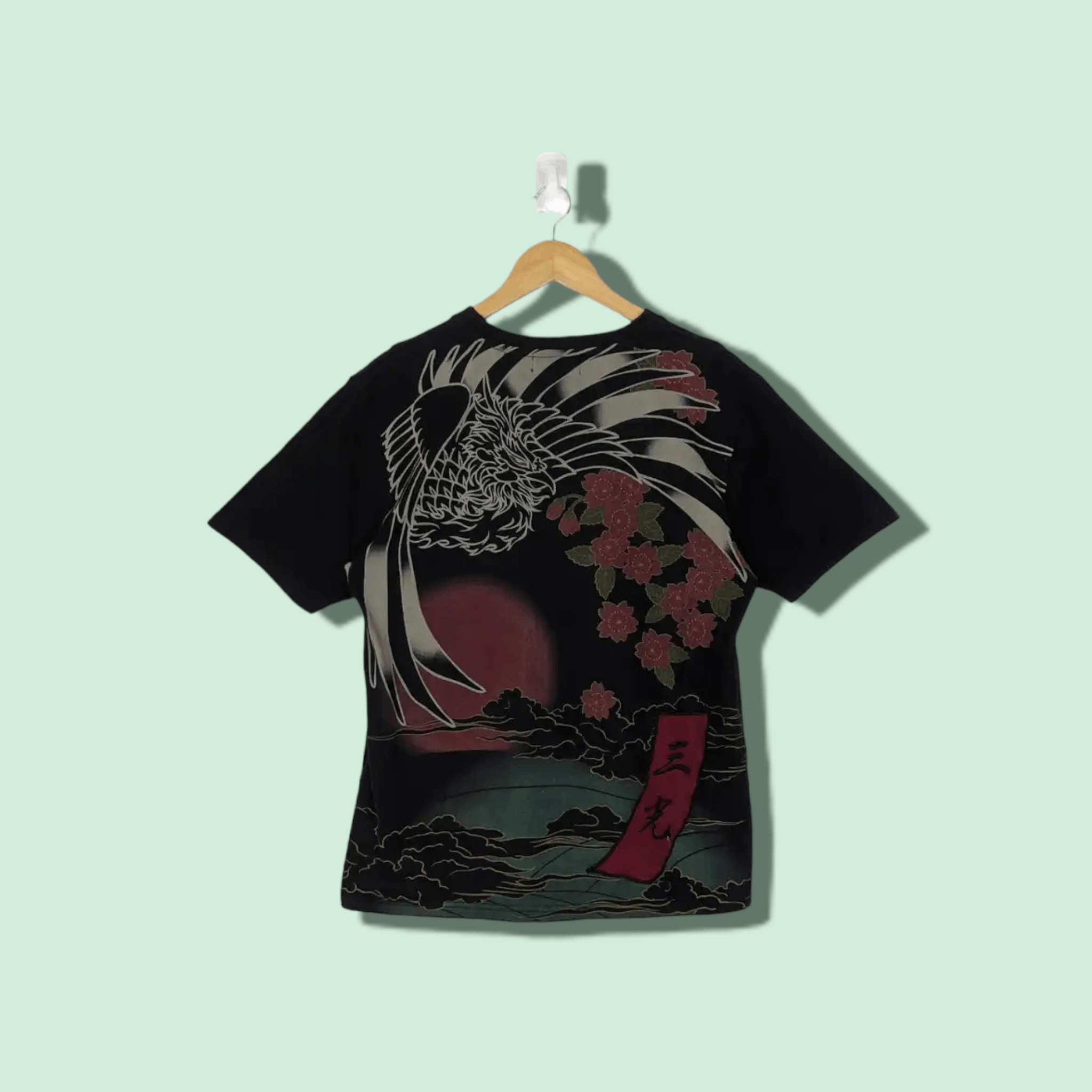 Japanese Brand NEVERMIND Gangster Yakuza Eagle Graphic T-Shirt Size US L / EU 52-54 / 3 - 1 Thumbnail