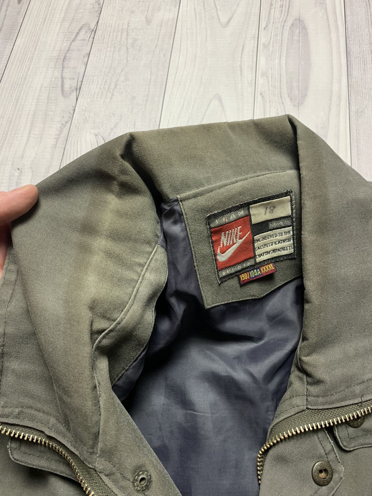 Nike Vintage Nike Denim jacket bomber rare pocket zip size L XL Grailed