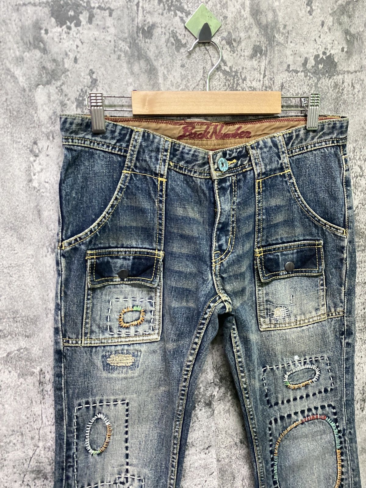 Designer × Japanese Brand Japanese Sashiko BACK NUMBER Bush Low Rise Pants Size US 30 / EU 46 - 6 Thumbnail