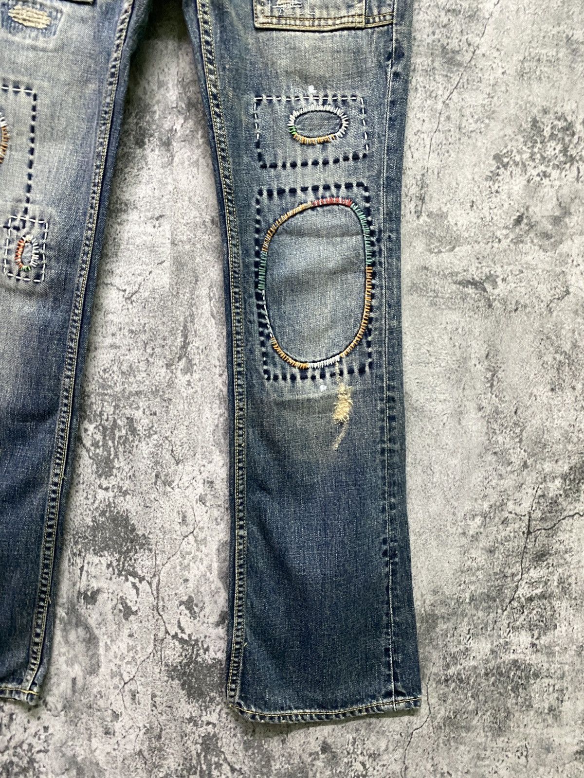 Designer × Japanese Brand Japanese Sashiko BACK NUMBER Bush Low Rise Pants Size US 30 / EU 46 - 8 Thumbnail