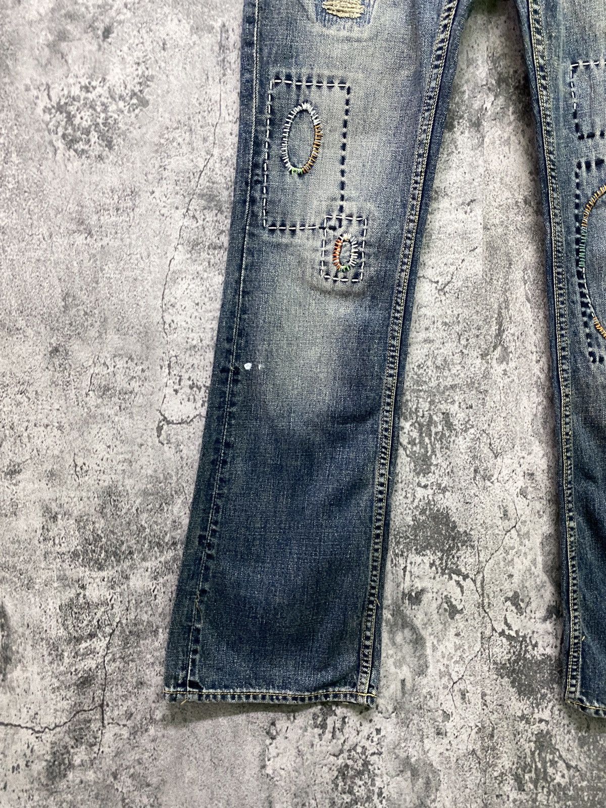 Designer × Japanese Brand Japanese Sashiko BACK NUMBER Bush Low Rise Pants Size US 30 / EU 46 - 7 Thumbnail