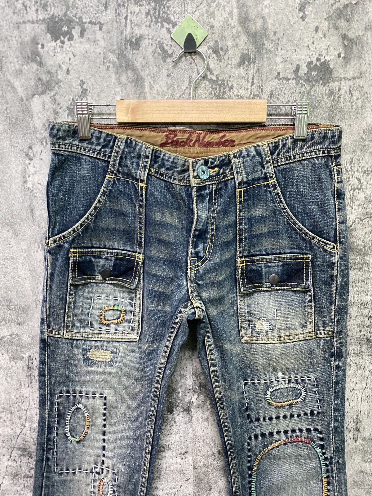 Designer × Japanese Brand Japanese Sashiko BACK NUMBER Bush Low Rise Pants Size US 30 / EU 46 - 3 Thumbnail
