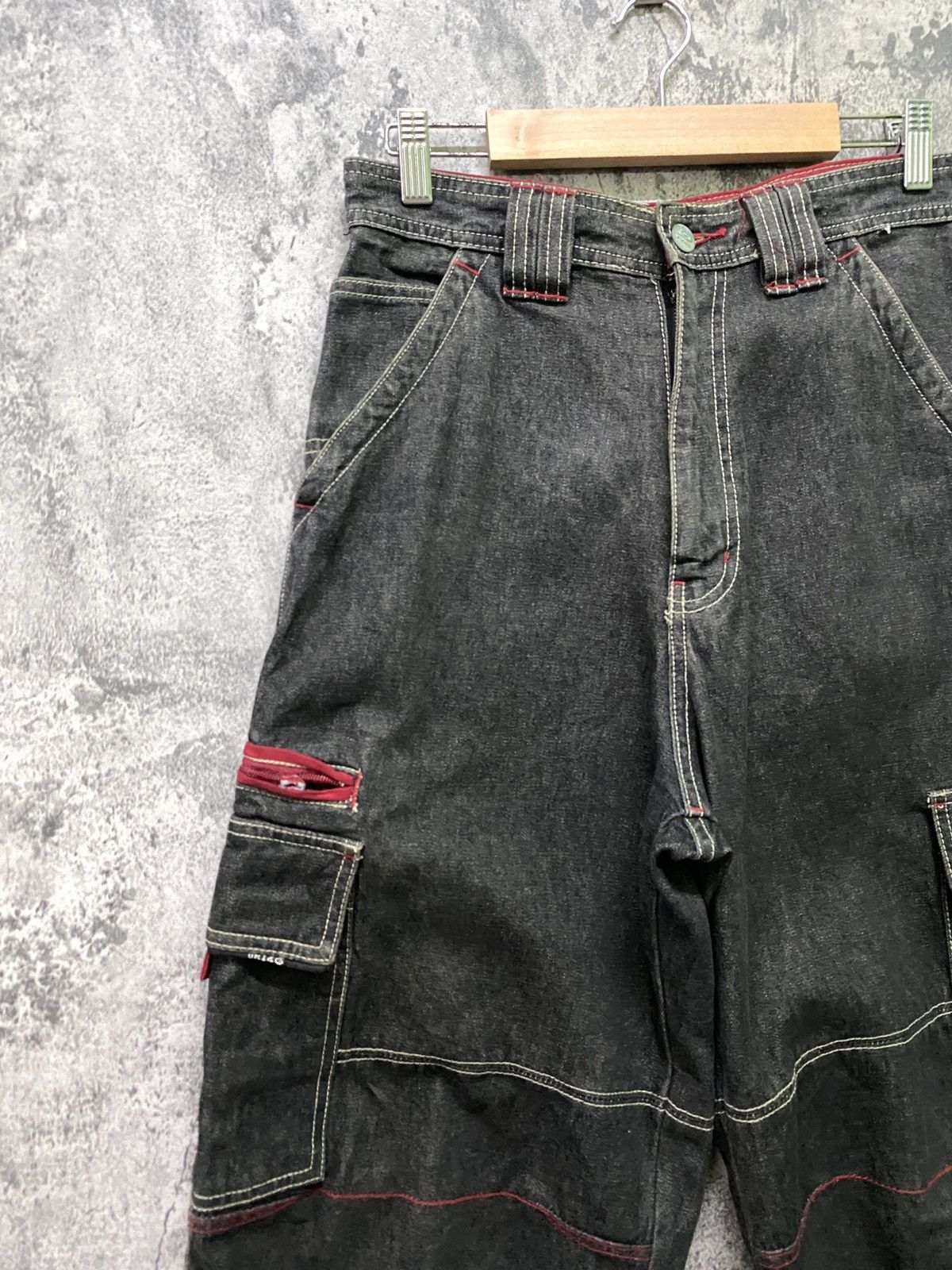Japanese Brand PIKO Hawaiian Denim Baggy Cargo Pants Size US 29 - 4 Thumbnail