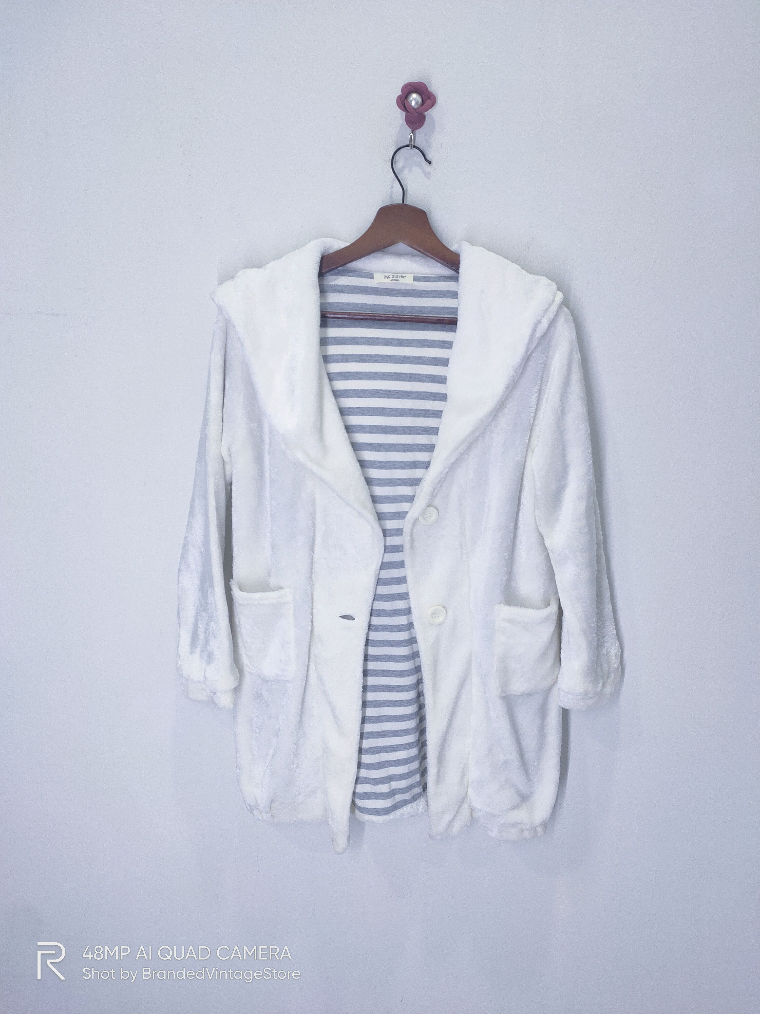 Japanese Brand MC SISTER 3Q Soft Fur Fleece Hoodie Tunic Coat Parka Jacket Size M / US 6-8 / IT 42-44 - 3 Thumbnail