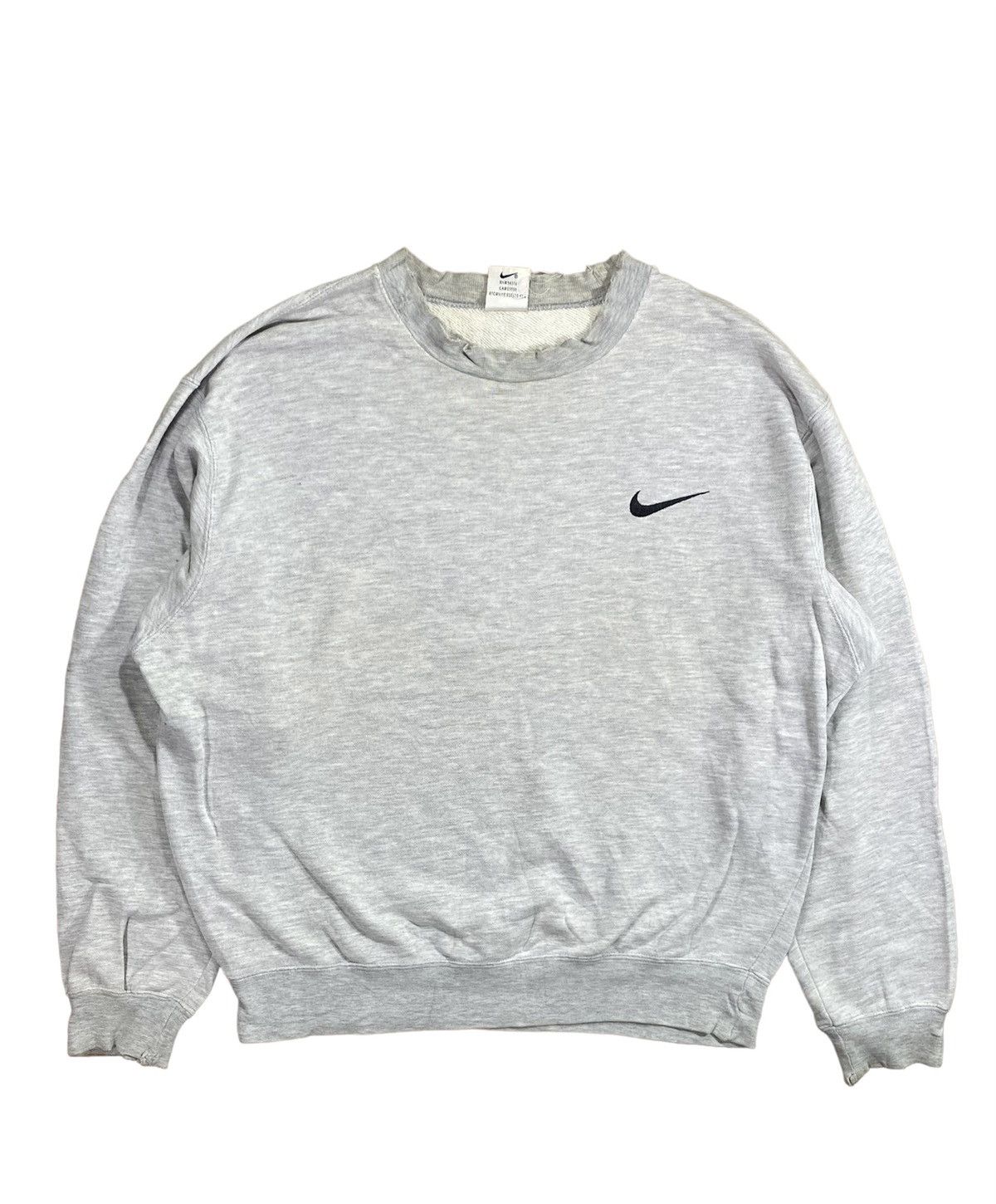 Nike × Vintage Vintage Nike Distressed Neck Small Logo Sweatshirt size M Size US M / EU 48-50 / 2 - 1 Thumbnail