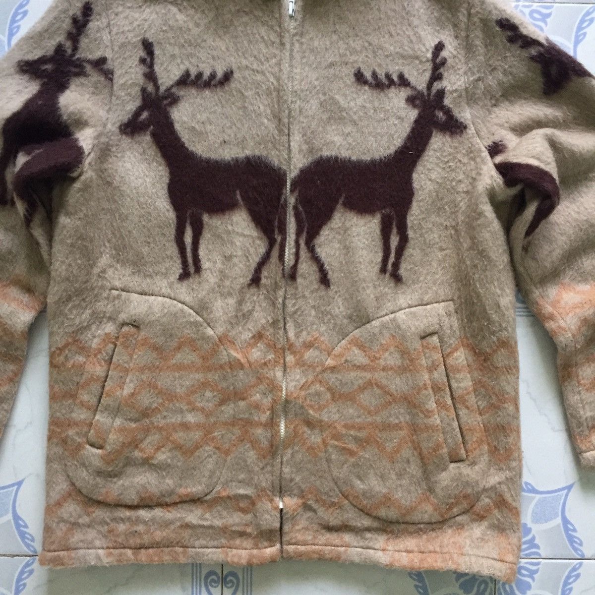 Japanese Brand Big Deers Novajo Design Style Sweater Zipper Jacket Hoodie Size US M / EU 48-50 / 2 - 5 Thumbnail