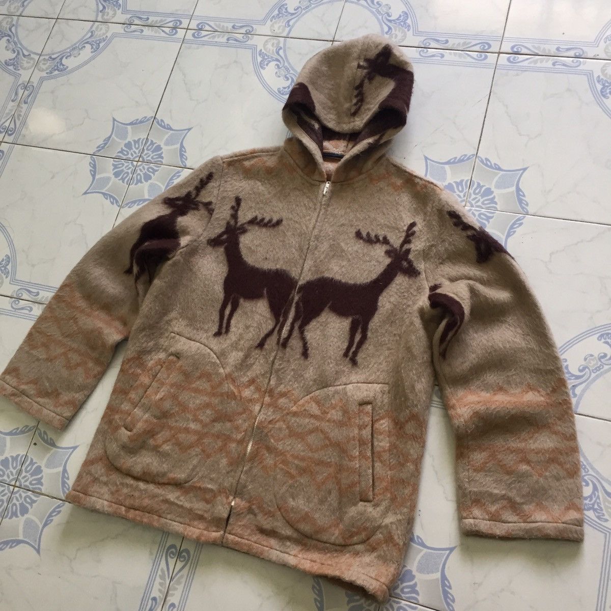 Japanese Brand Big Deers Novajo Design Style Sweater Zipper Jacket Hoodie Size US M / EU 48-50 / 2 - 2 Thumbnail