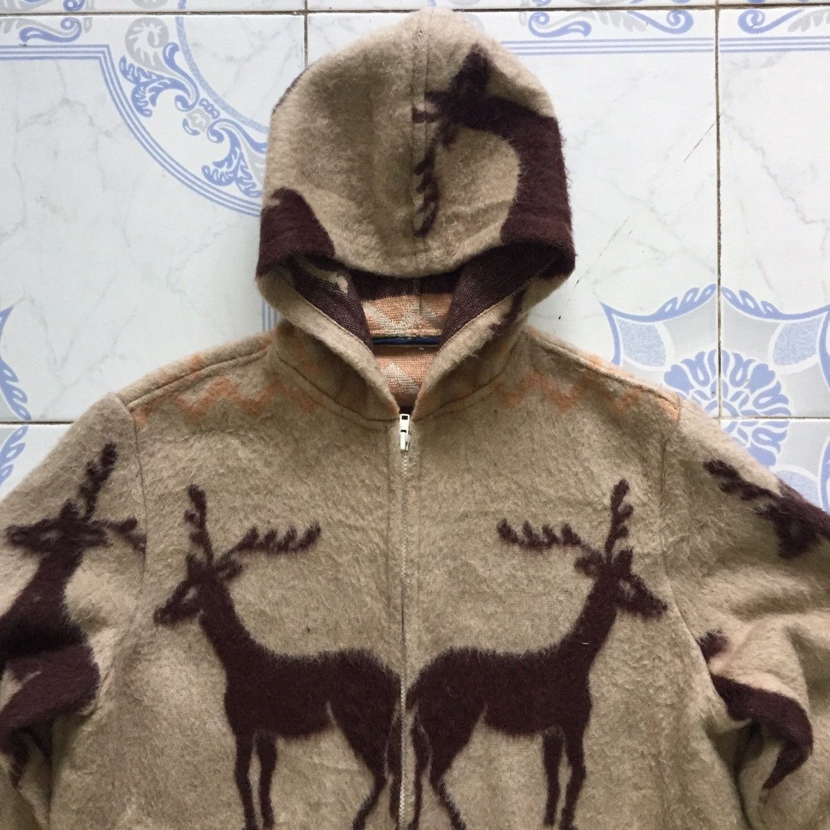Japanese Brand Big Deers Novajo Design Style Sweater Zipper Jacket Hoodie Size US M / EU 48-50 / 2 - 6 Thumbnail