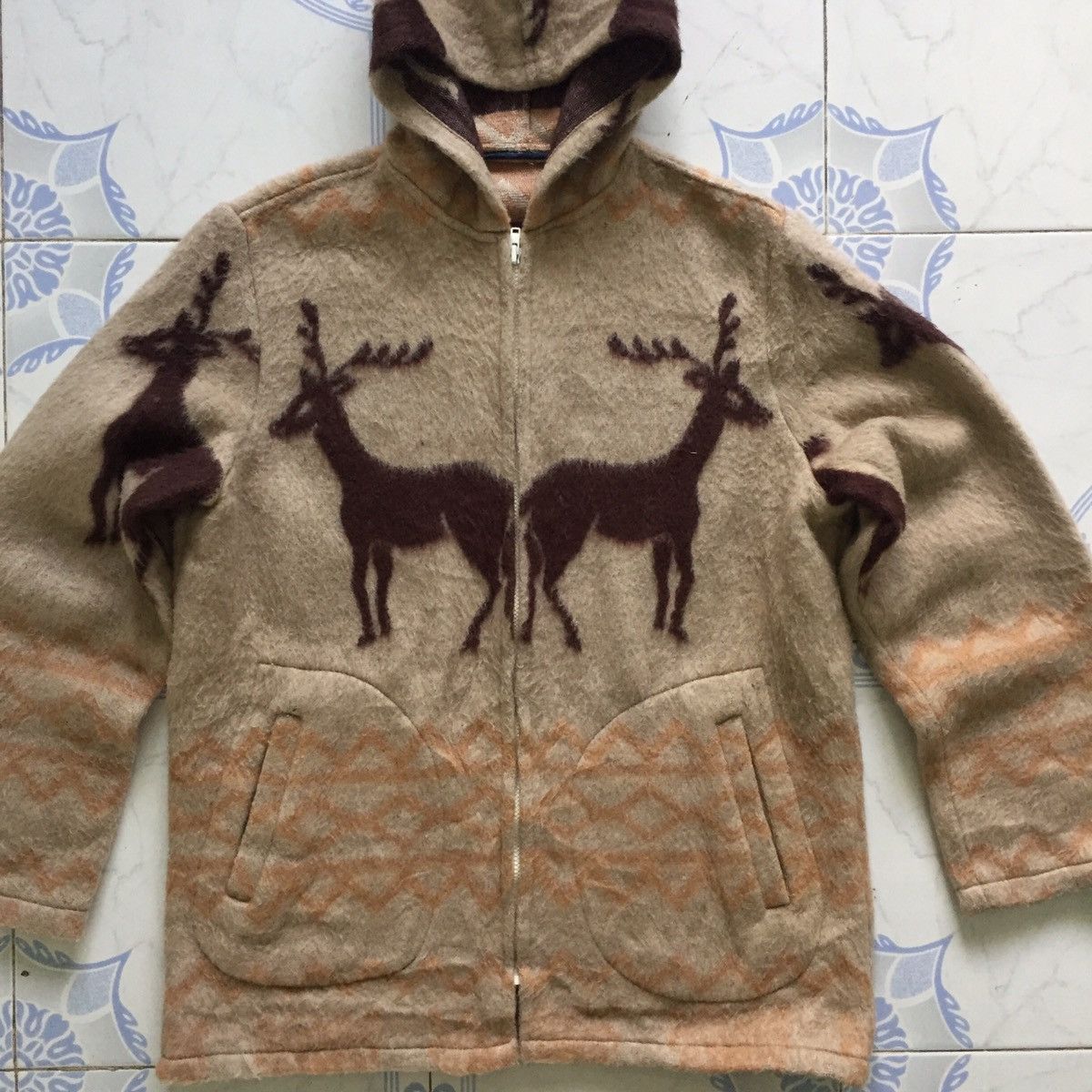 Japanese Brand Big Deers Novajo Design Style Sweater Zipper Jacket Hoodie Size US M / EU 48-50 / 2 - 8 Thumbnail