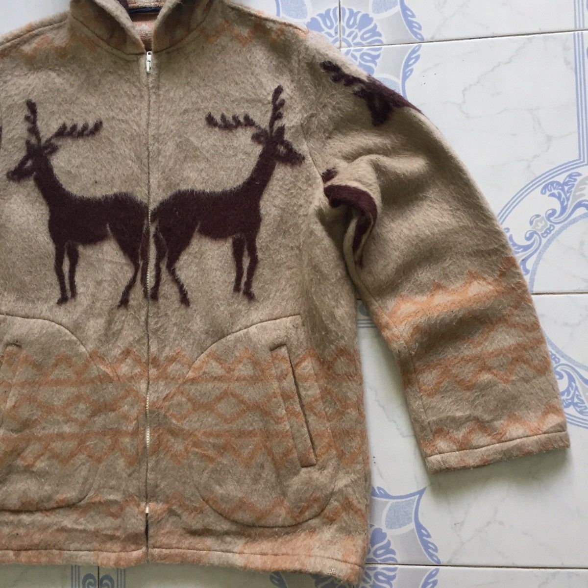Japanese Brand Big Deers Novajo Design Style Sweater Zipper Jacket Hoodie Size US M / EU 48-50 / 2 - 3 Thumbnail