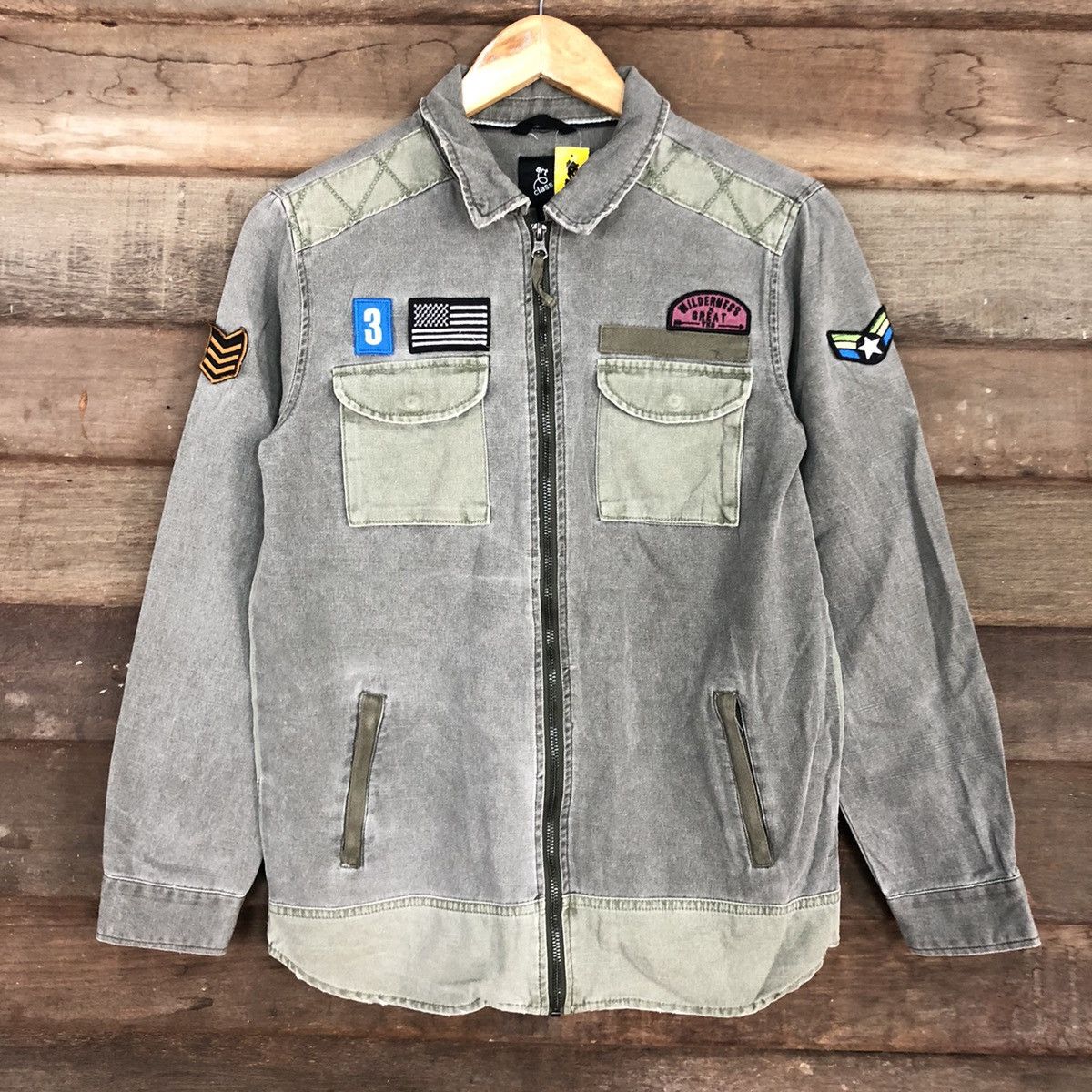 Japanese Brand Art Class military Grey Denim Jacket #4631 Size US S / EU 44-46 / 1 - 8 Thumbnail