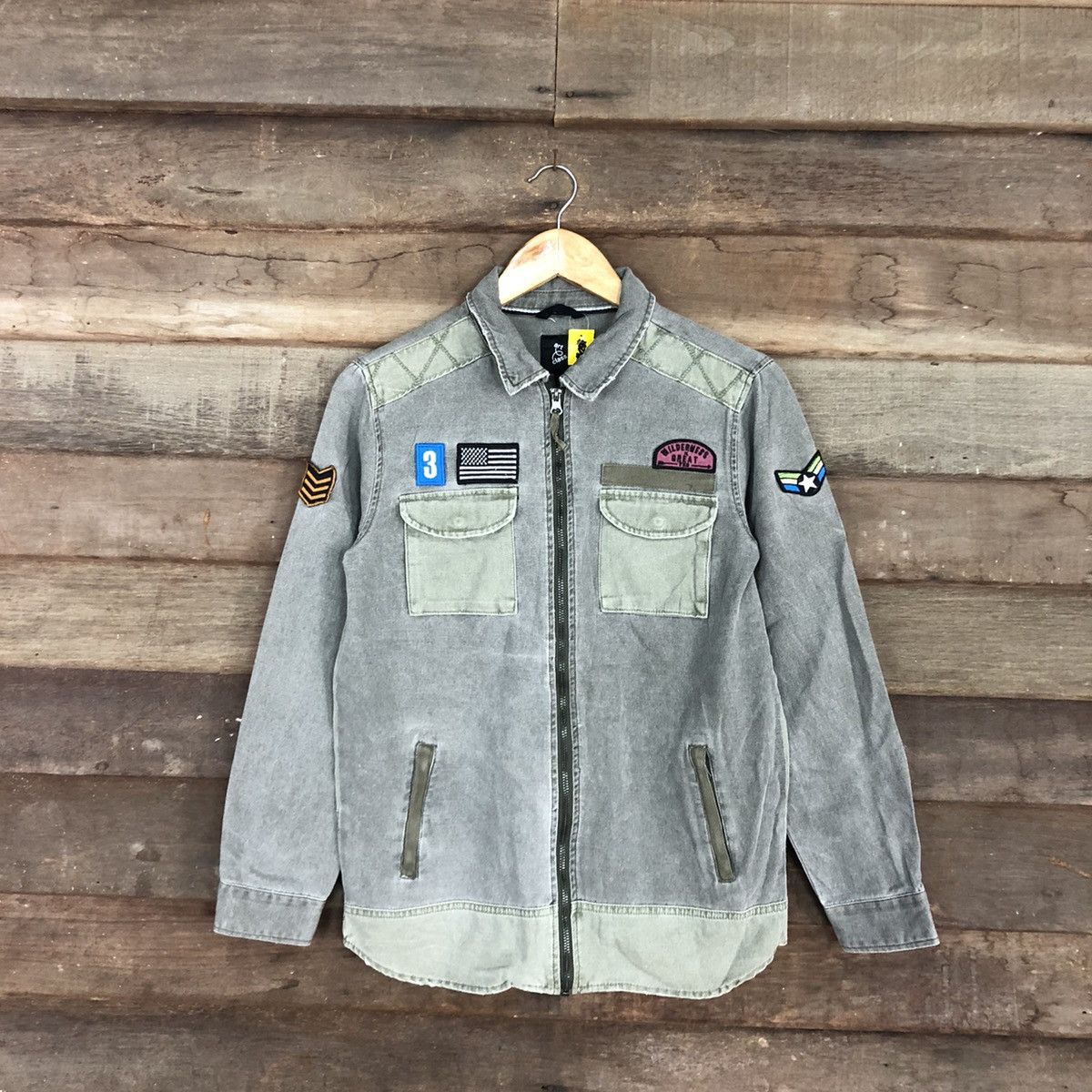 Japanese Brand Art Class military Grey Denim Jacket #4631 Size US S / EU 44-46 / 1 - 3 Thumbnail
