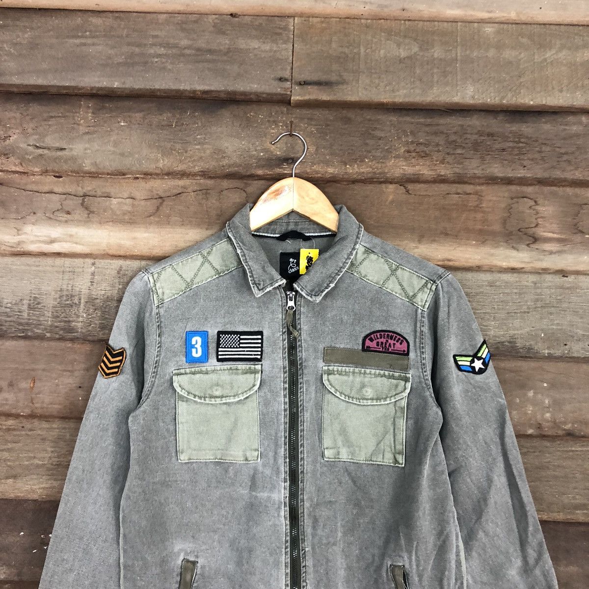Japanese Brand Art Class military Grey Denim Jacket #4631 Size US S / EU 44-46 / 1 - 2 Thumbnail