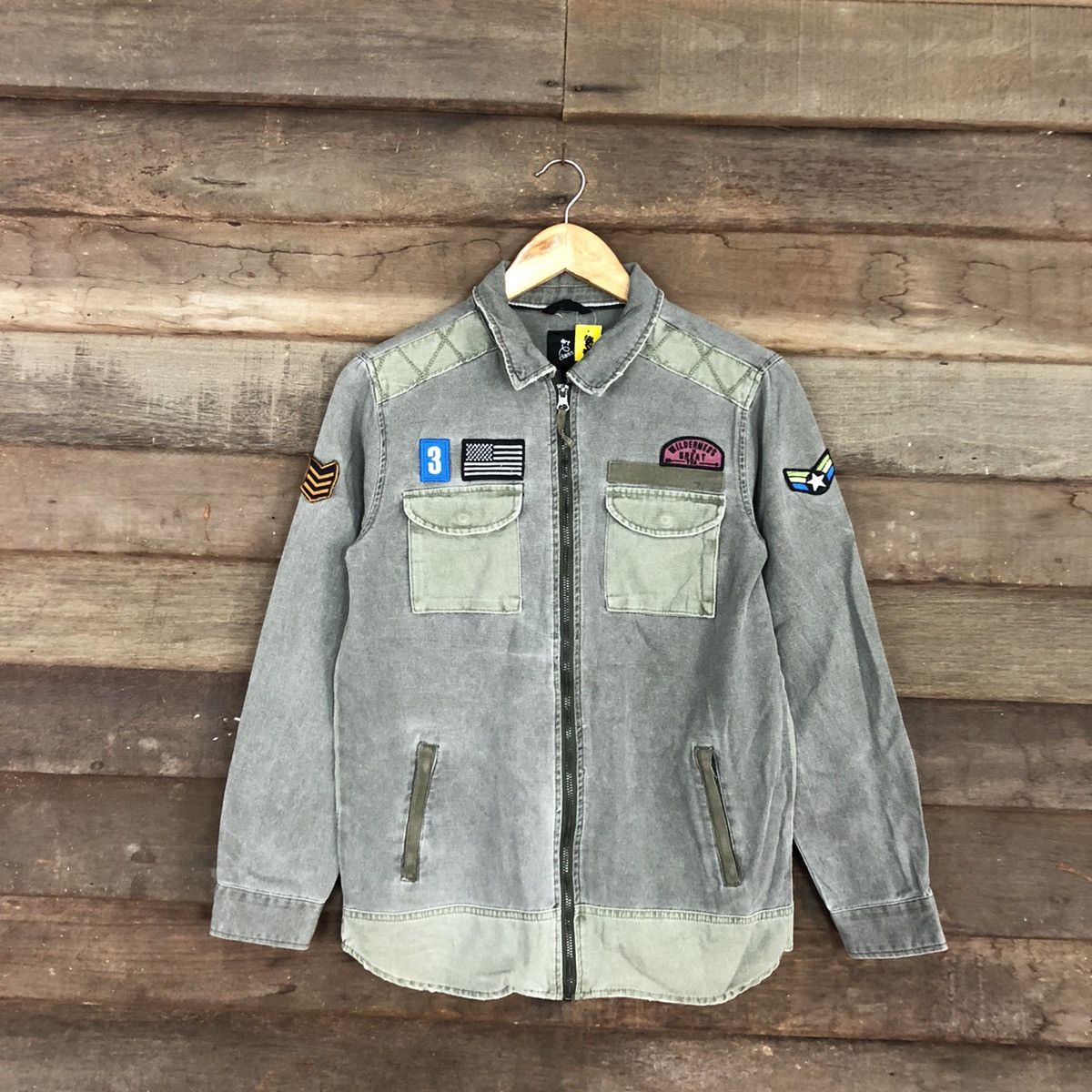 Japanese Brand Art Class military Grey Denim Jacket #4631 Size US S / EU 44-46 / 1 - 1 Thumbnail