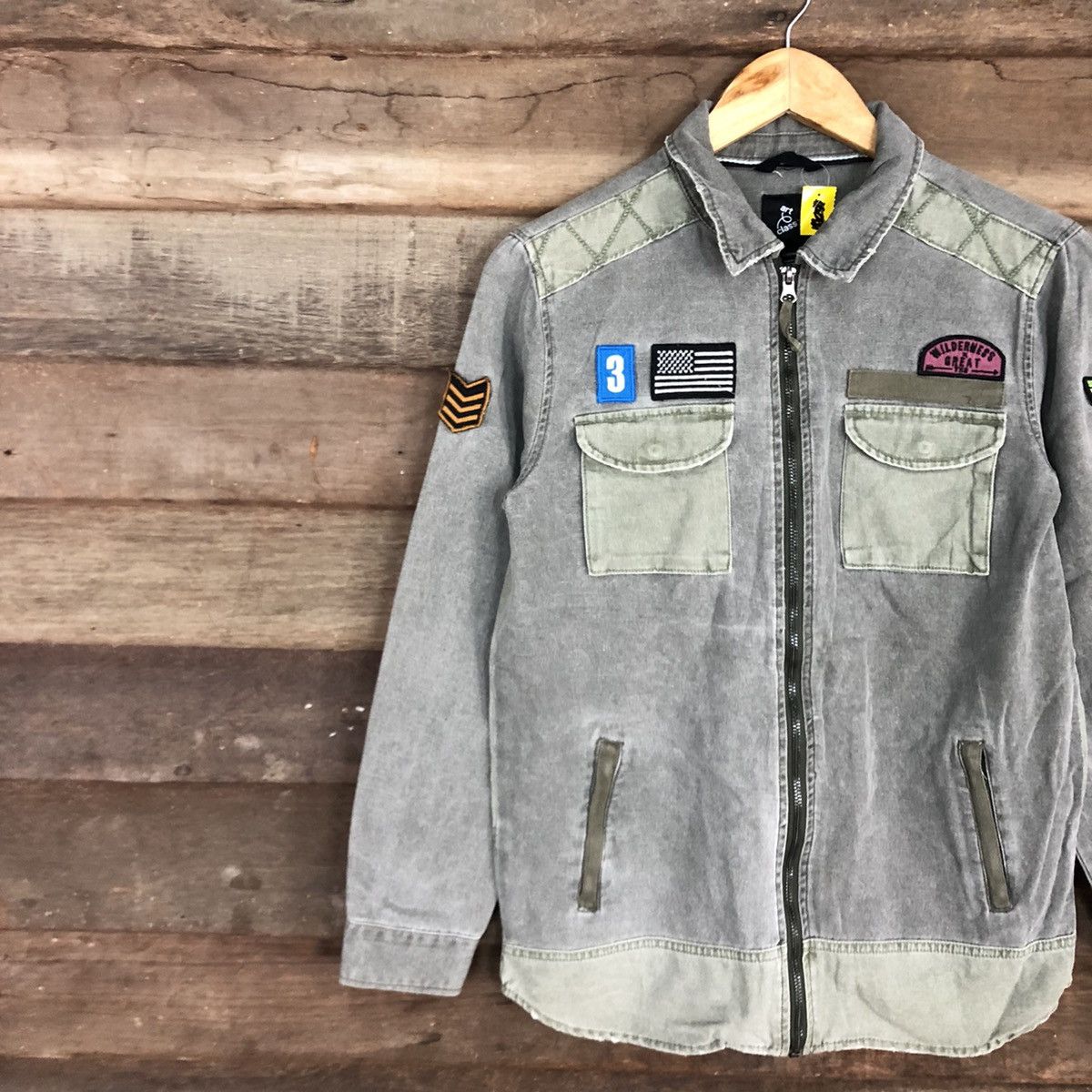 Japanese Brand Art Class military Grey Denim Jacket #4631 Size US S / EU 44-46 / 1 - 7 Thumbnail