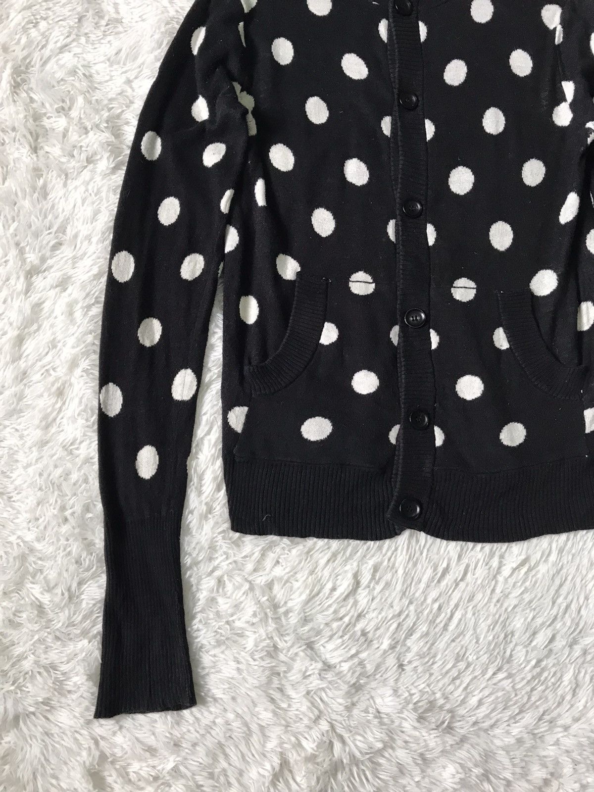 Japanese Brand Jungle Storm Polka Dot Cardigan Sweater Full Button Hooded Size US M / EU 48-50 / 2 - 7 Thumbnail