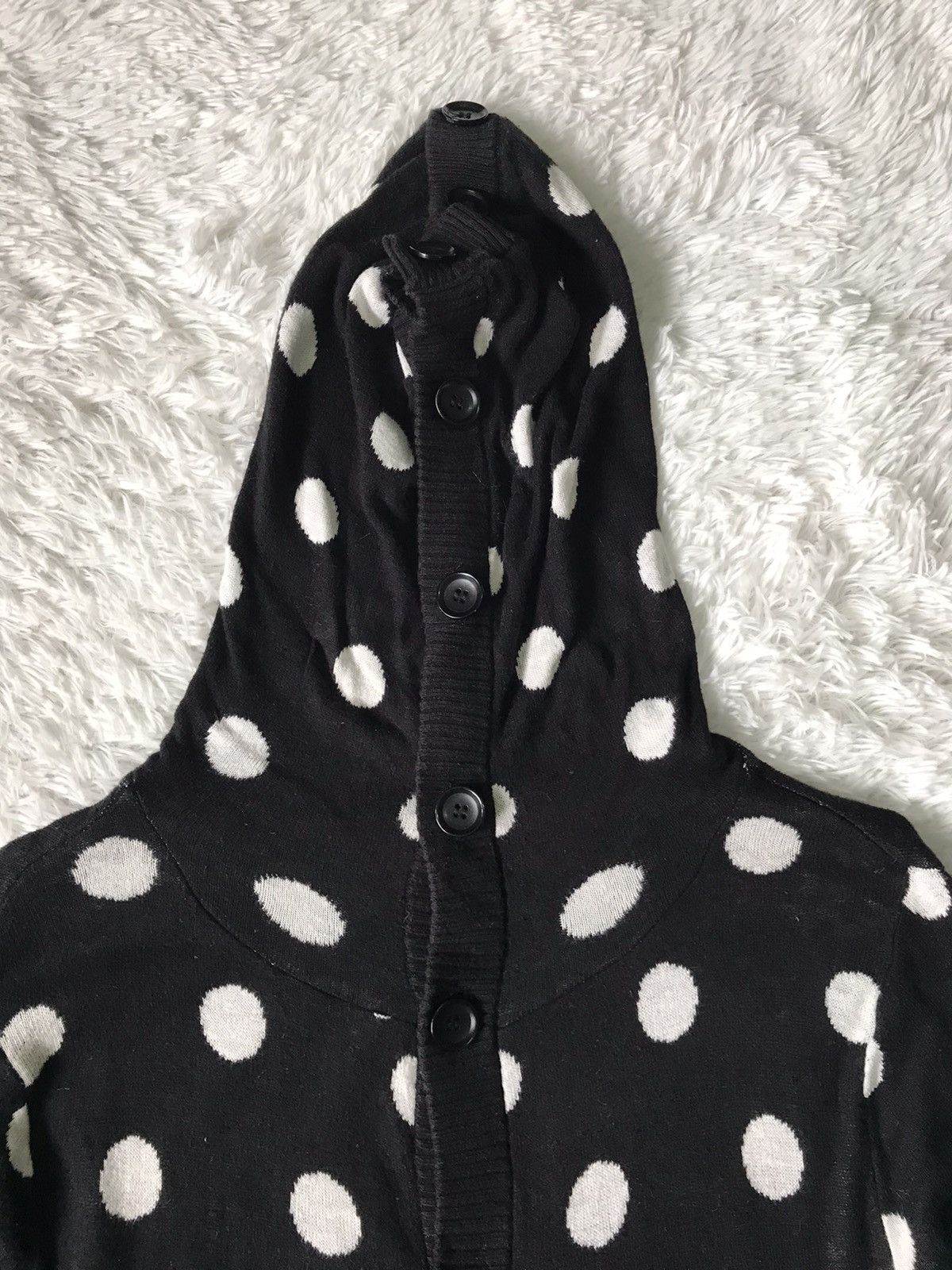 Japanese Brand Jungle Storm Polka Dot Cardigan Sweater Full Button Hooded Size US M / EU 48-50 / 2 - 8 Thumbnail
