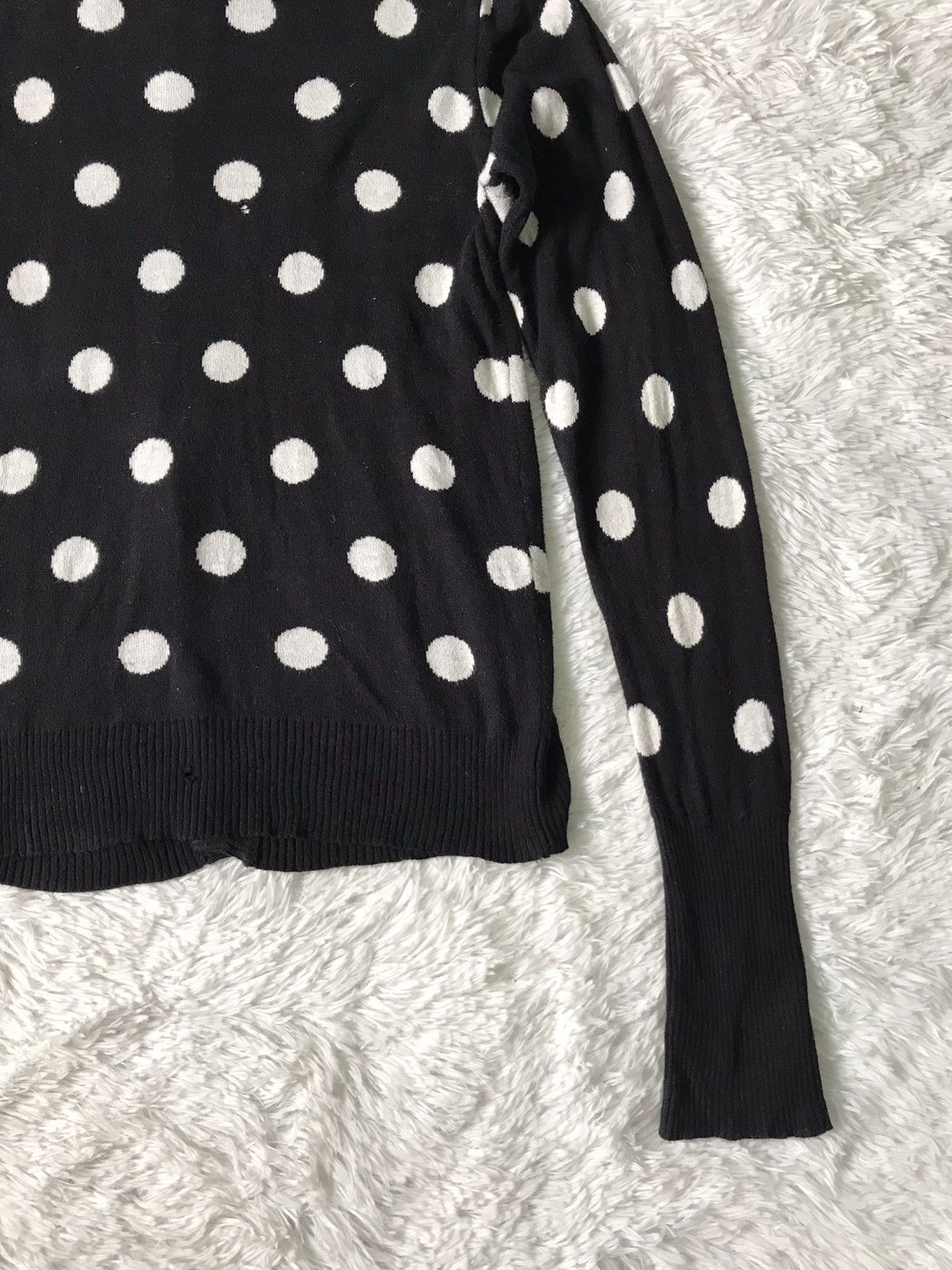 Japanese Brand Jungle Storm Polka Dot Cardigan Sweater Full Button Hooded Size US M / EU 48-50 / 2 - 11 Thumbnail