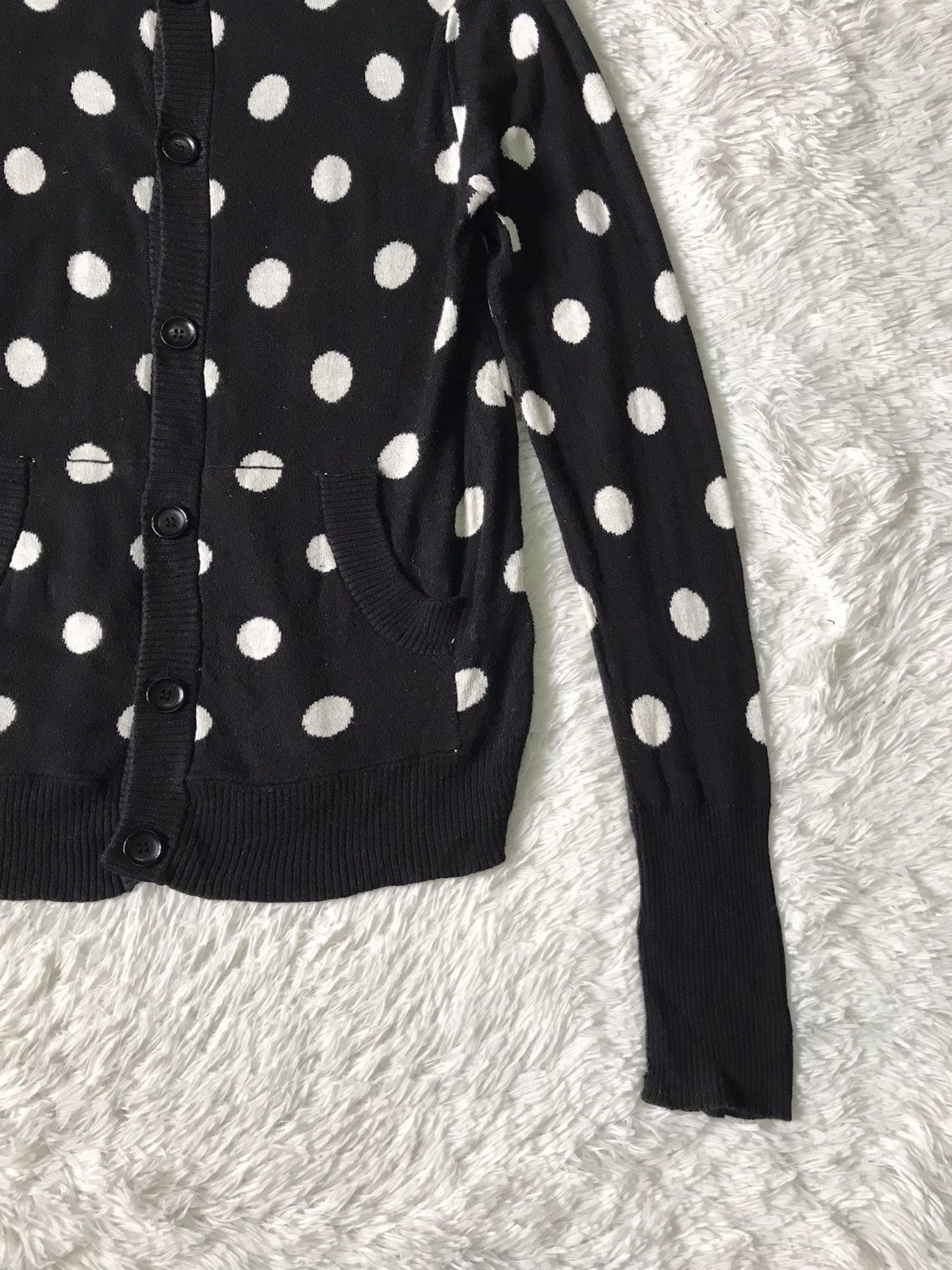 Japanese Brand Jungle Storm Polka Dot Cardigan Sweater Full Button Hooded Size US M / EU 48-50 / 2 - 6 Thumbnail