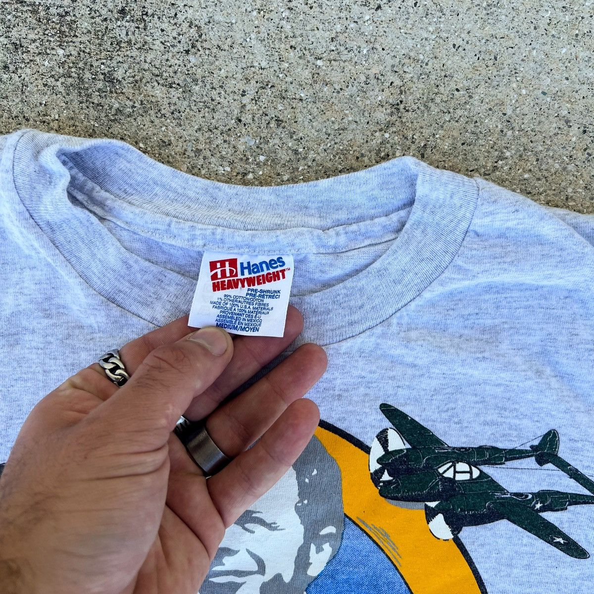 Vintage Vintage 90s P-38 Lightning Plane Single Stitch War Tee Size US M / EU 48-50 / 2 - 3 Thumbnail