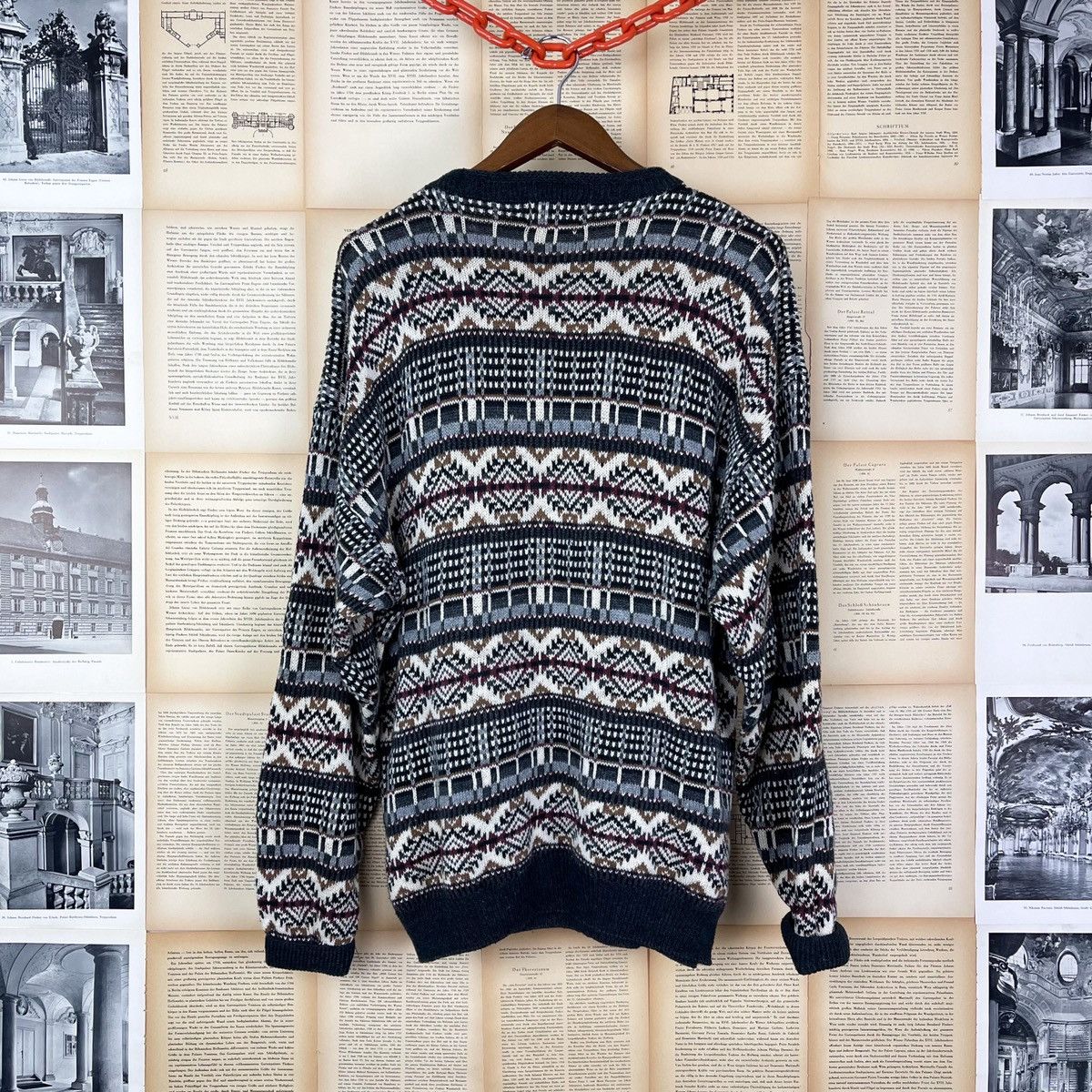 Vintage Vintage 90s Nordic Style Woven Sweater Size US XL / EU 56 / 4 - 4 Thumbnail