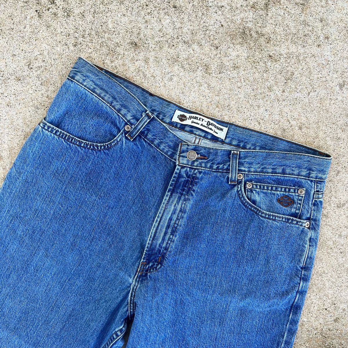 Harley Davidson × Vintage Vintage Harley Davidson Biker Denim Jeans 36x30 Light Wash Size US 36 / EU 52 - 4 Thumbnail