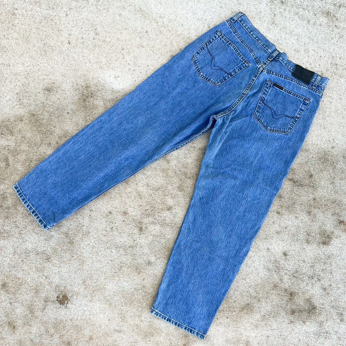 Harley Davidson × Vintage Vintage Harley Davidson Biker Denim Jeans 36x30 Light Wash Size US 36 / EU 52 - 3 Thumbnail