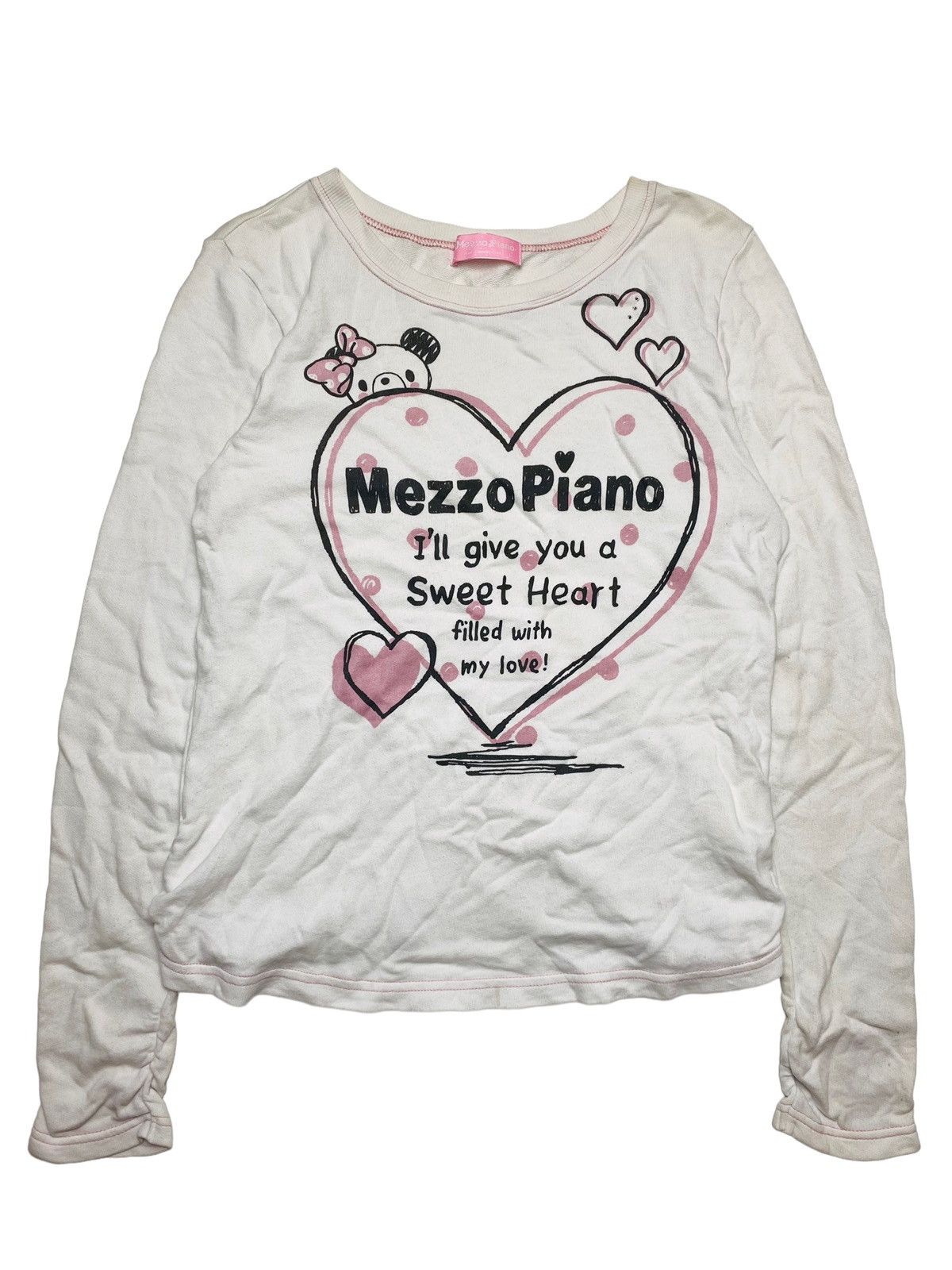 Japanese Brand 1990s Mezzo Piano - Poem Love Longsleeve Top Size M / US 6-8 / IT 42-44 - 1 Thumbnail
