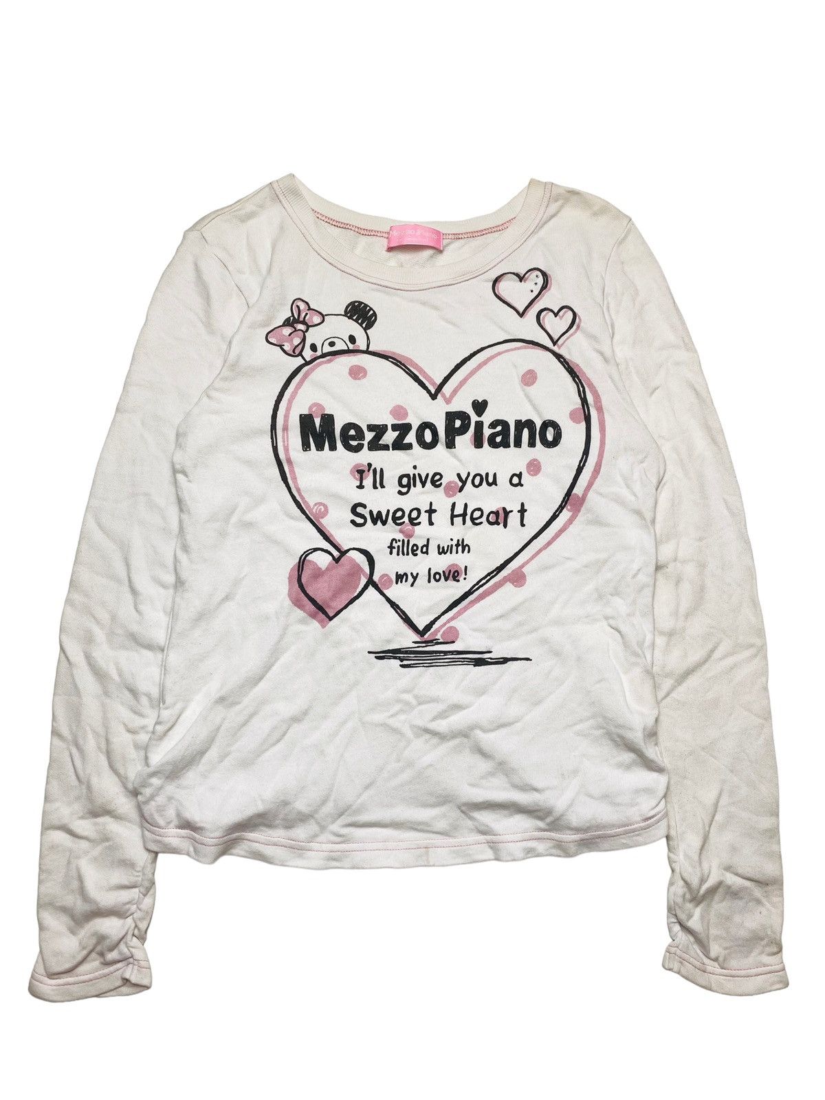 Japanese Brand 1990s Mezzo Piano - Poem Love Longsleeve Top Size M / US 6-8 / IT 42-44 - 2 Thumbnail